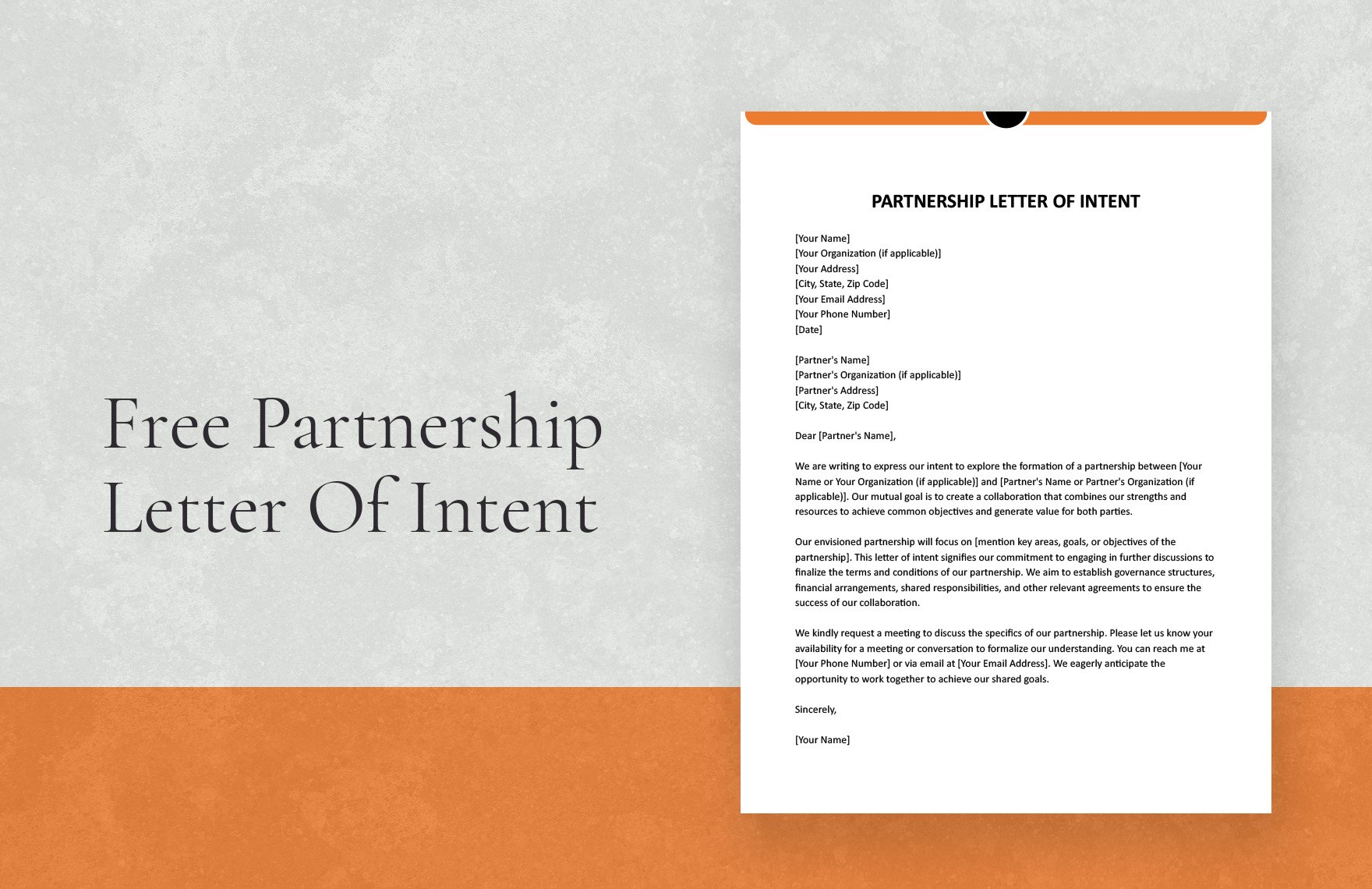 Partnership Letter Of Intent in Word, Google Docs