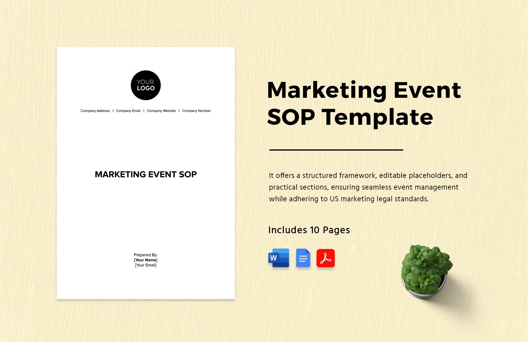 Marketing Event SOP Template in Word, Google Docs, PDF