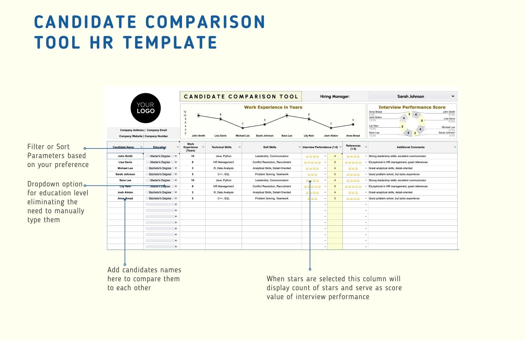 Candidate Comparison Tool HR Template