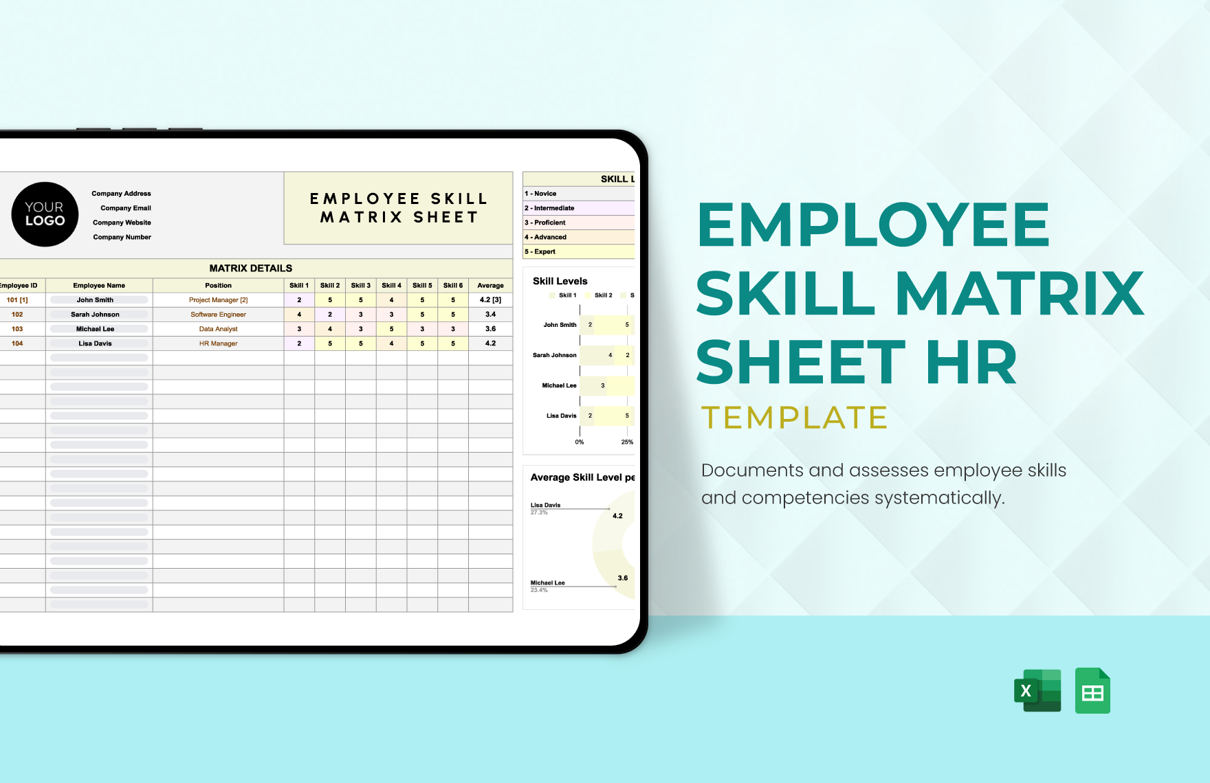 Employee Skill Matrix Sheet HR Template