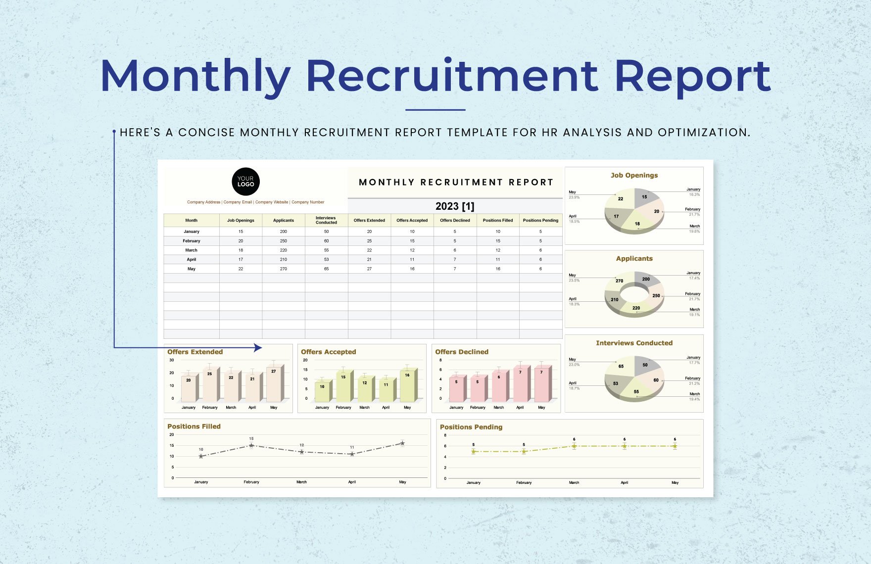 Monthly Recruitment Report HR Template