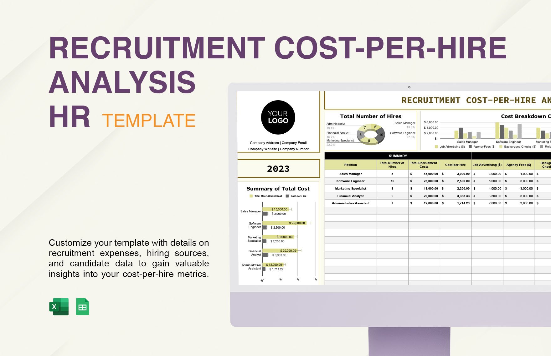 Recruitment Cost-per-Hire Analysis HR Template