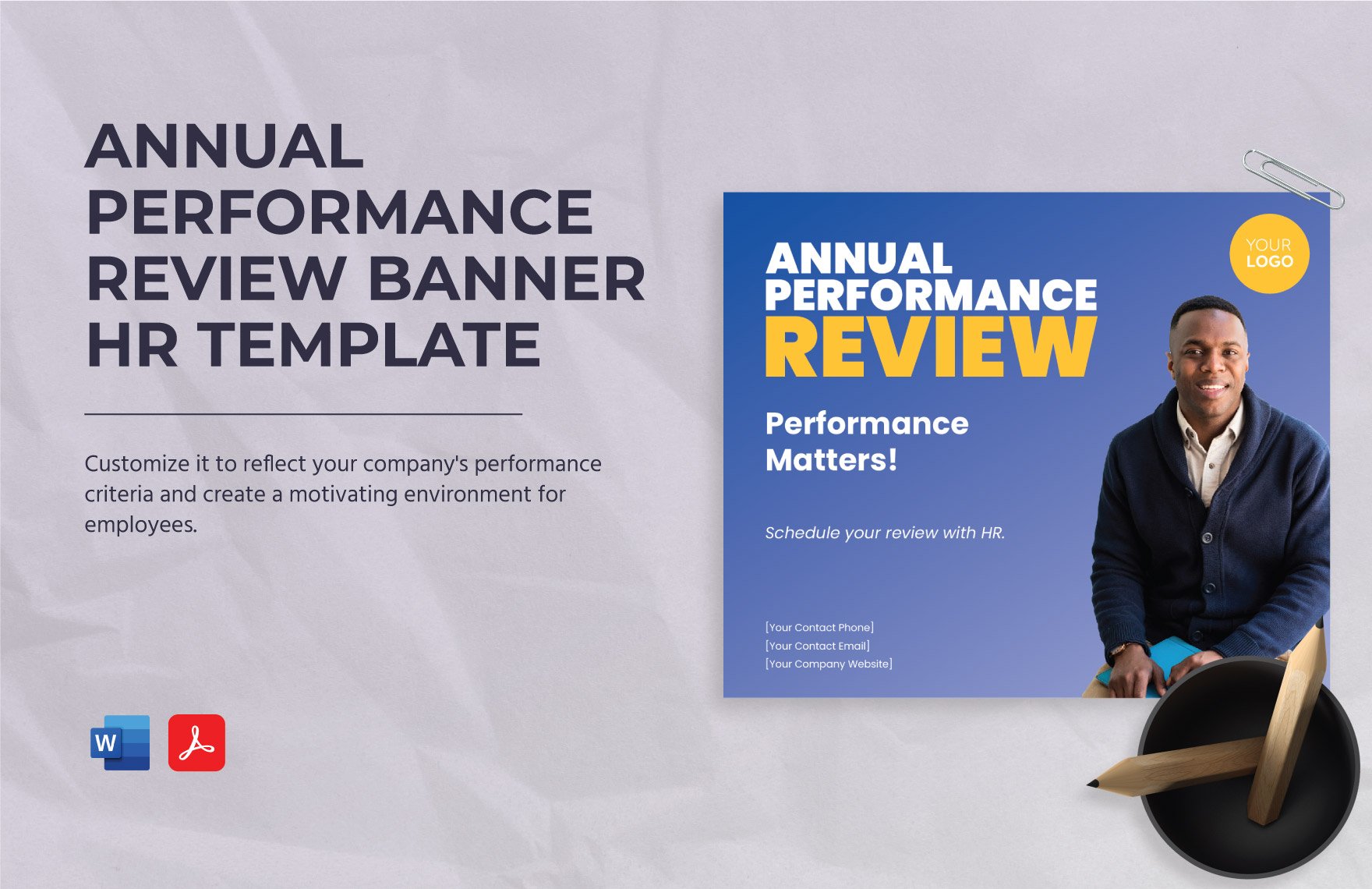 Annual Performance Review Banner HR Template