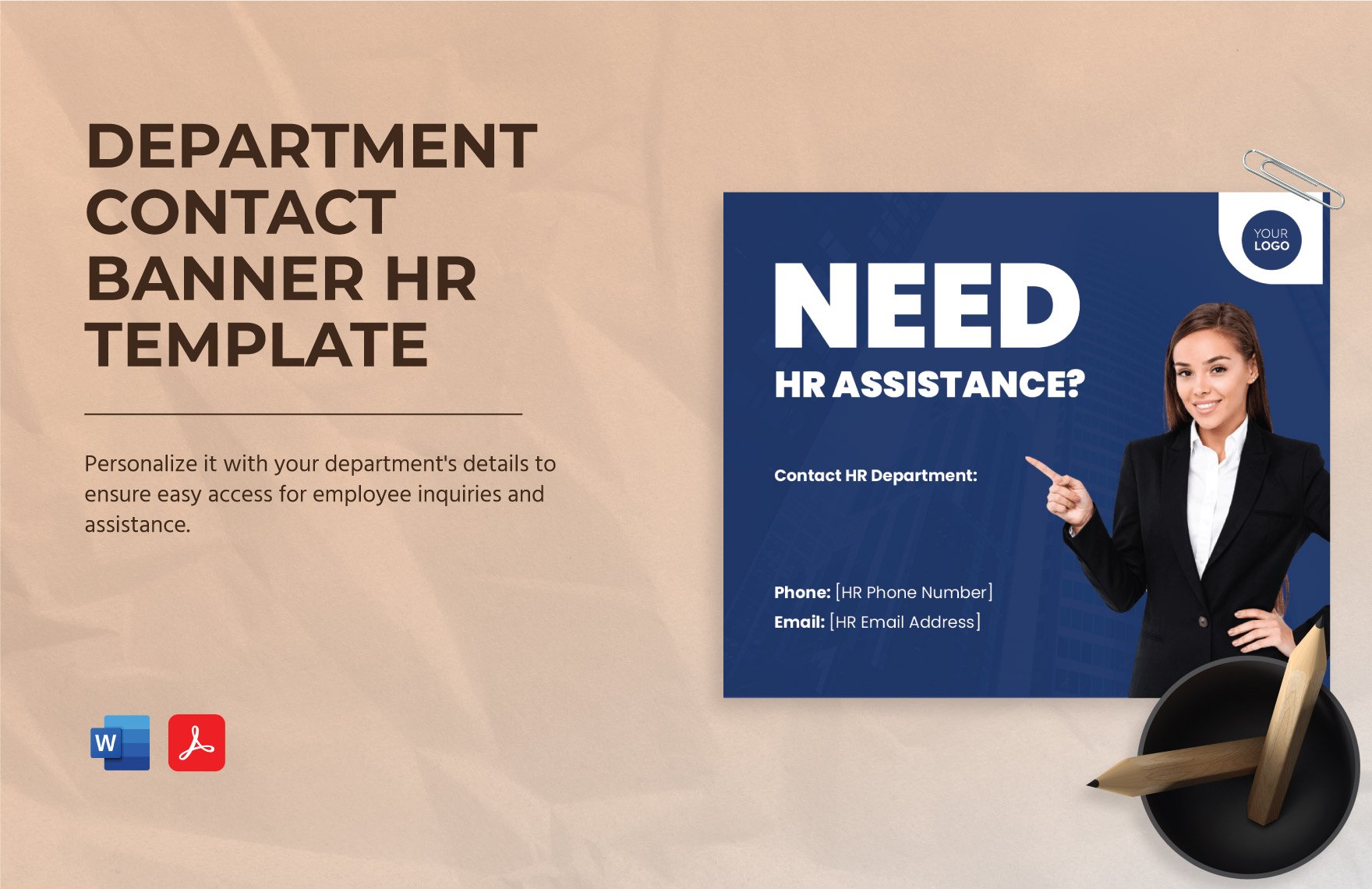 Department Contact Banner HR Template