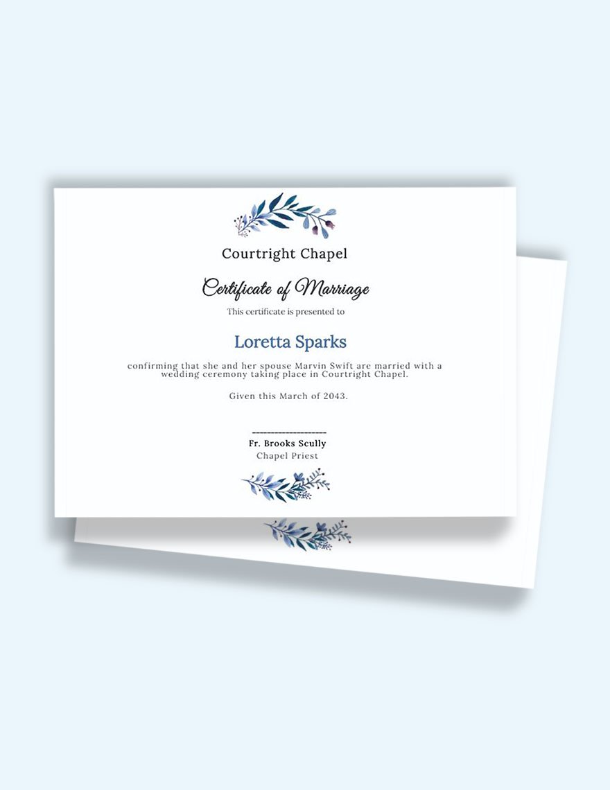 Wedding Certificate Template