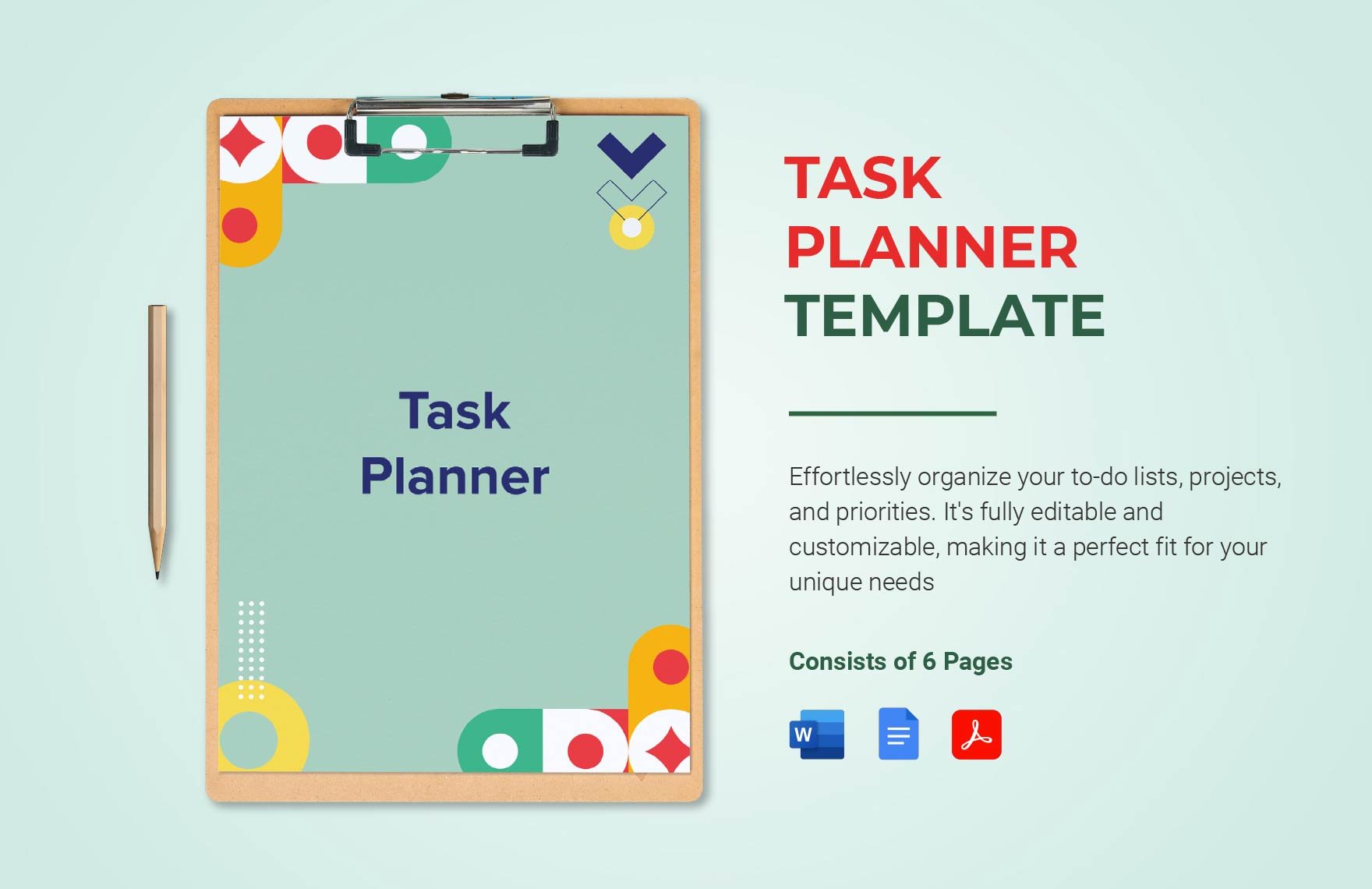 Task Planner Template in Word, Google Docs, PDF