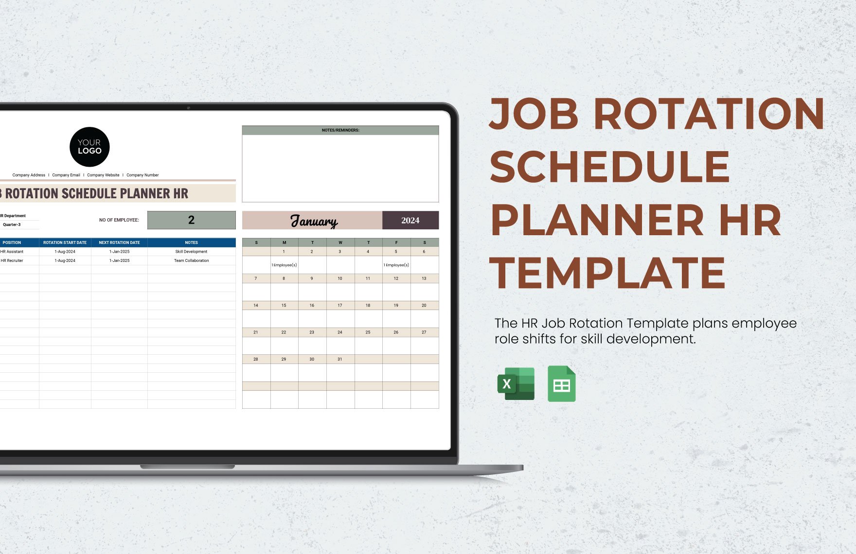 Job Rotation Schedule Planner HR Template