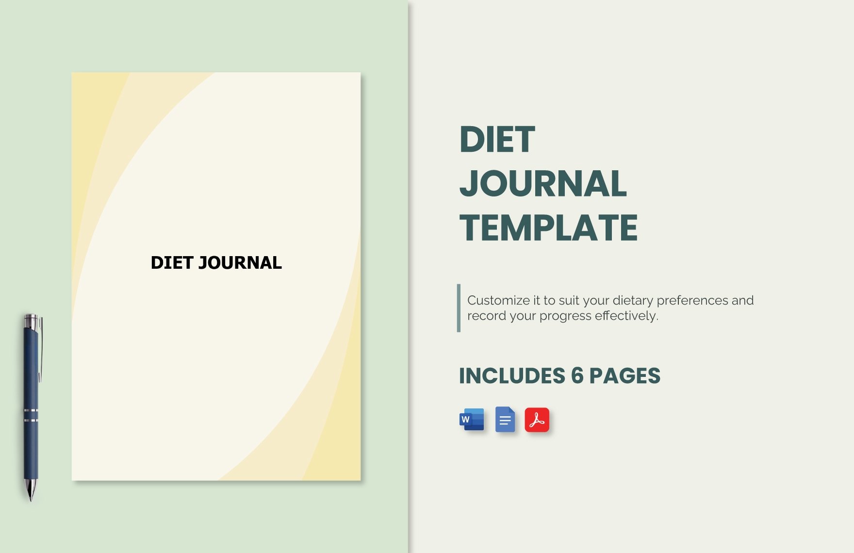 Diet Journal Template