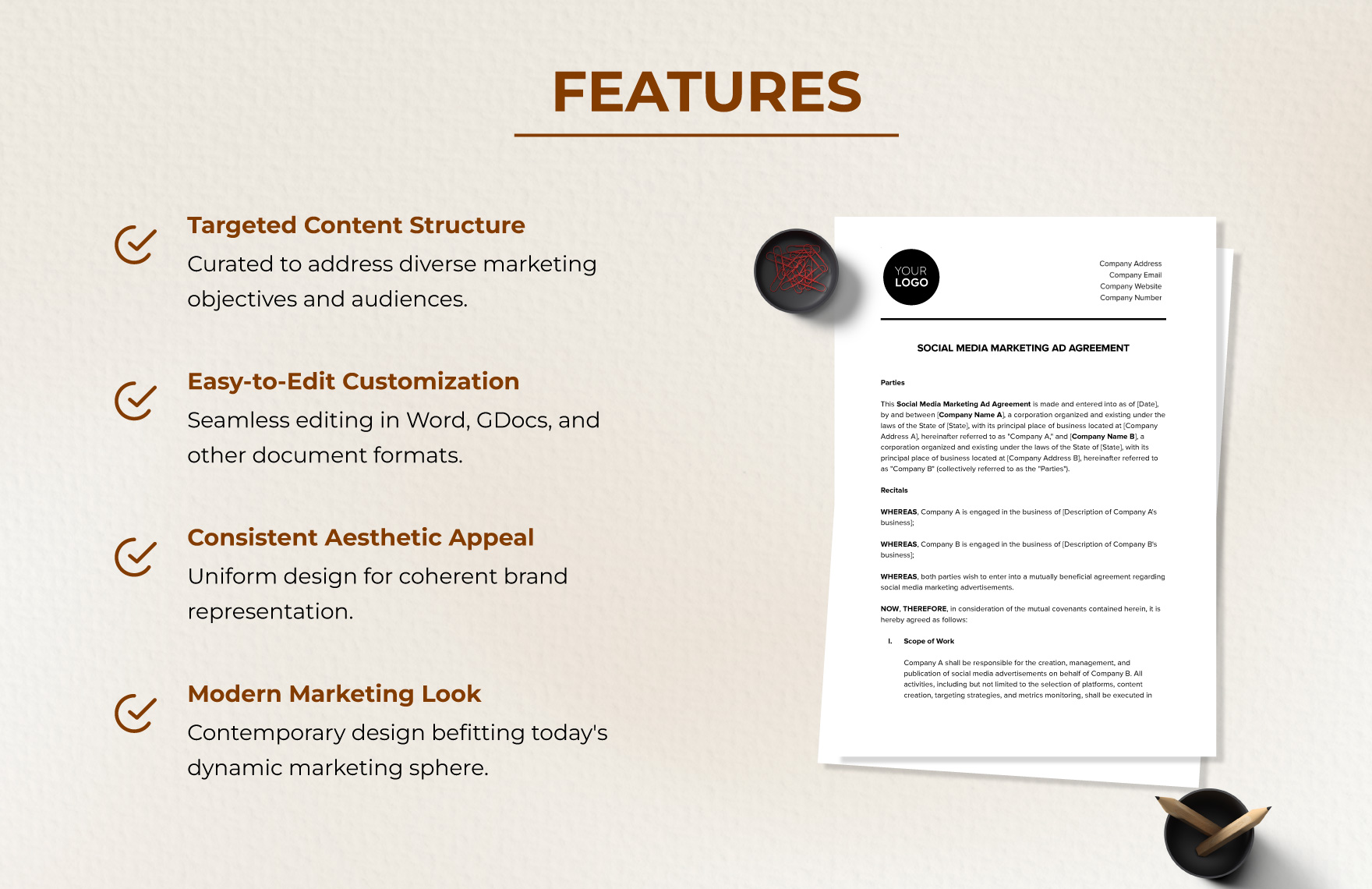 Social Media Marketing Ad Agreement Template