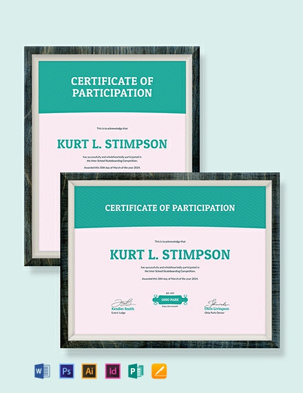 Skateboarding Certificate Templates 204 Certificates In Skateboarding Certificate Template