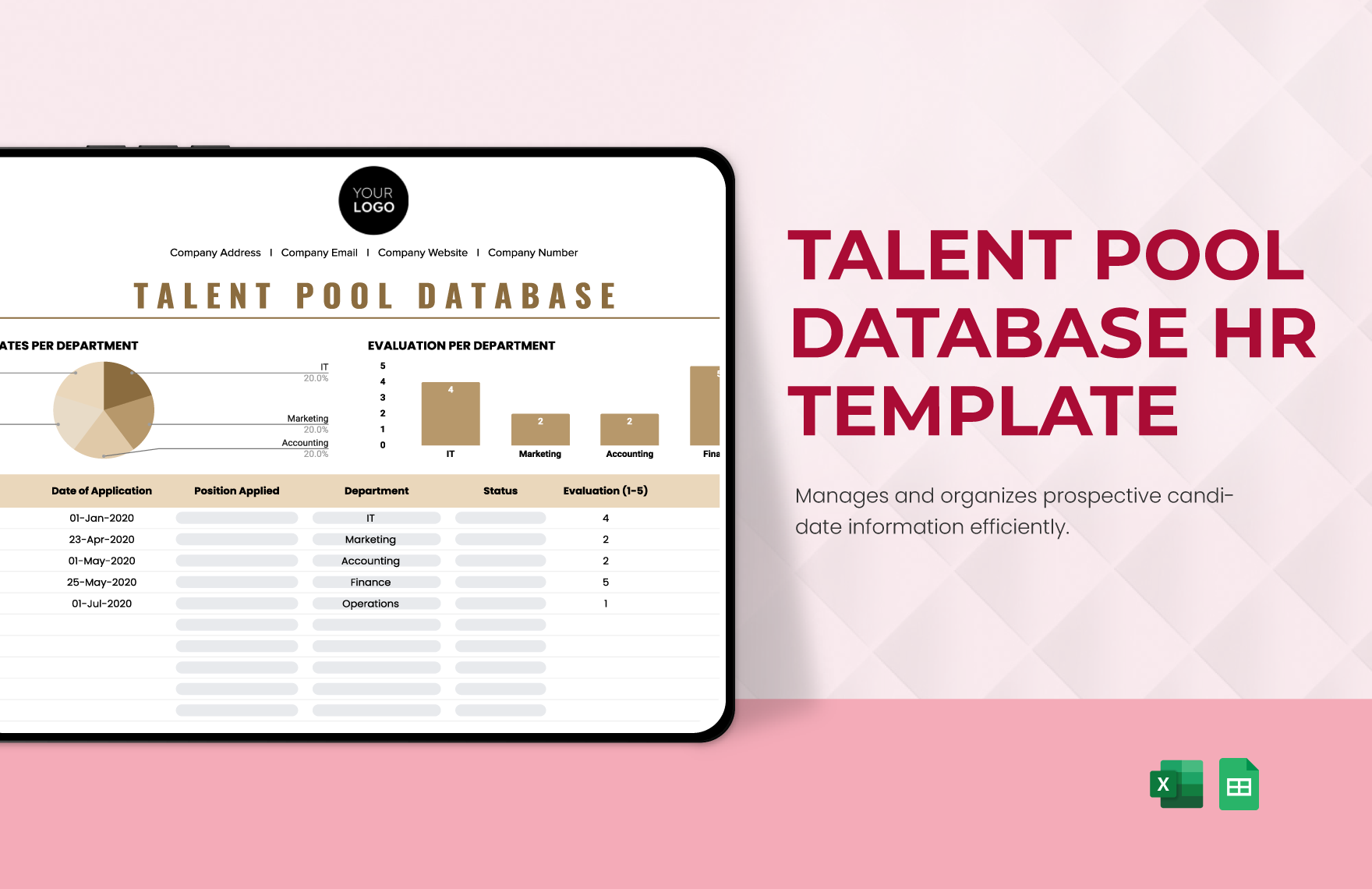Talent Pool Database HR Template