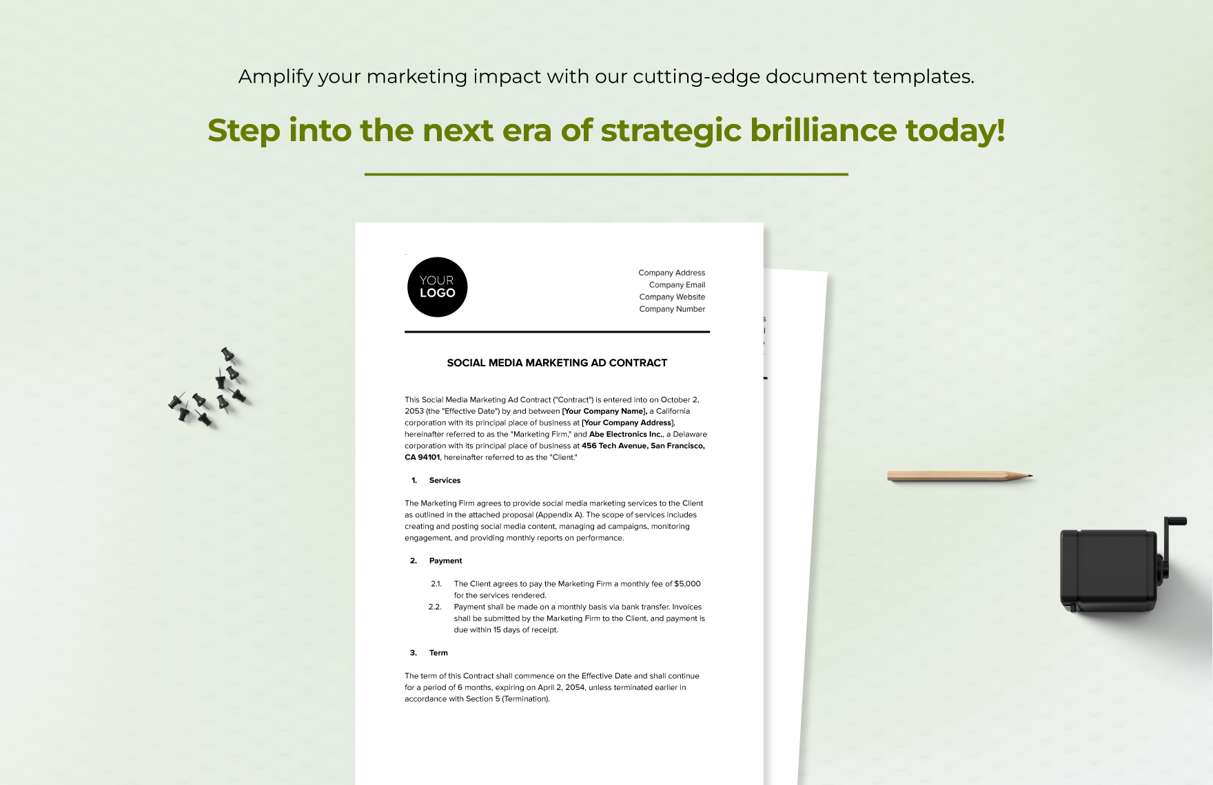 Social Media Marketing Ad Contract Template