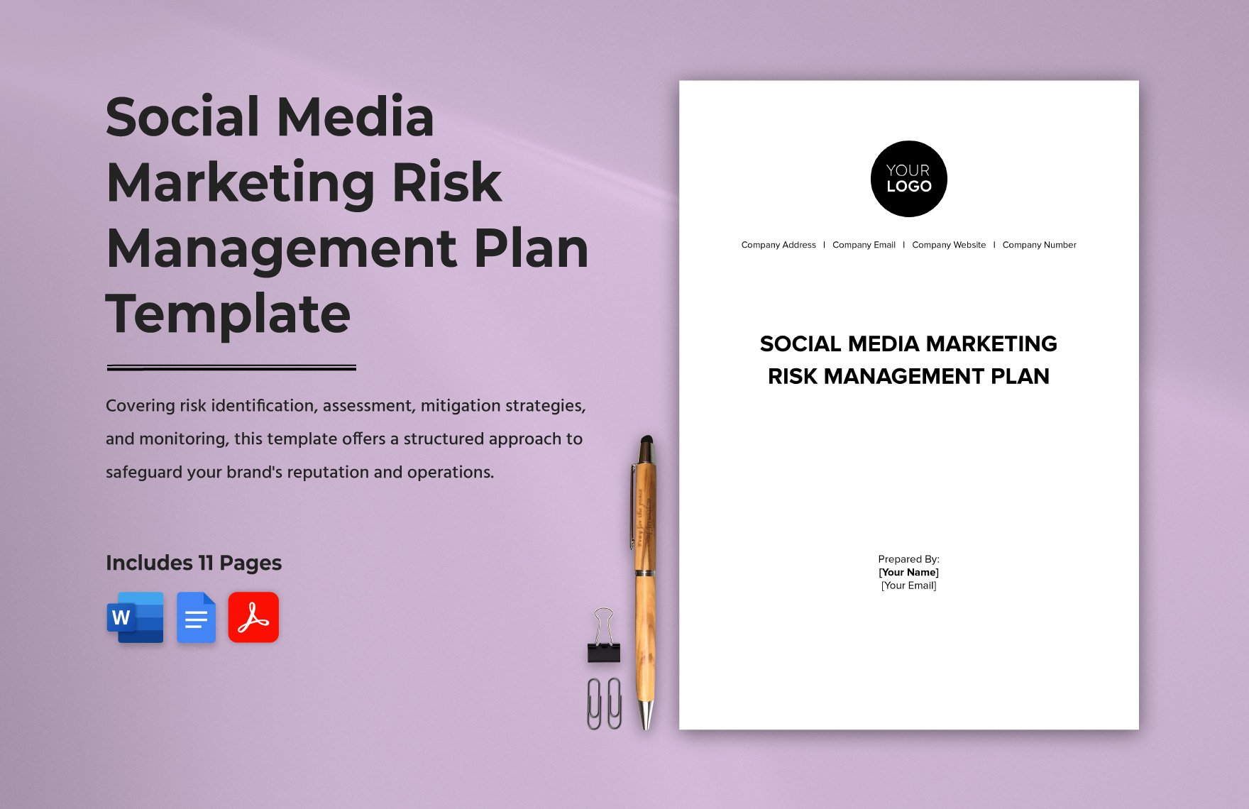 Social Media Marketing Risk Management Plan Template
