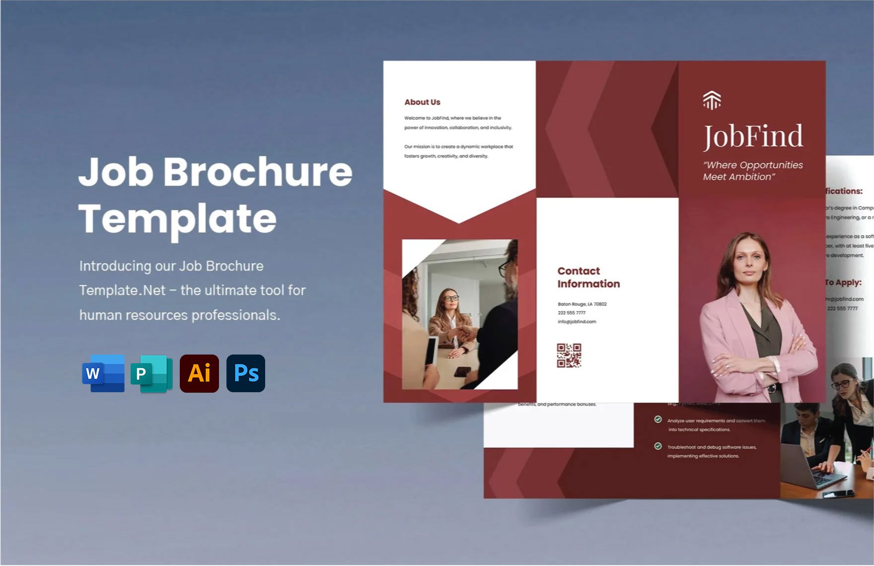 Free Job Brochure Template in Word, Illustrator, PSD, Publisher