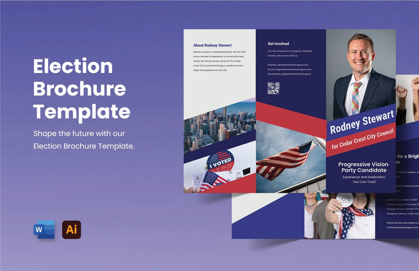 Election Brochure Template in Word, Illustrator