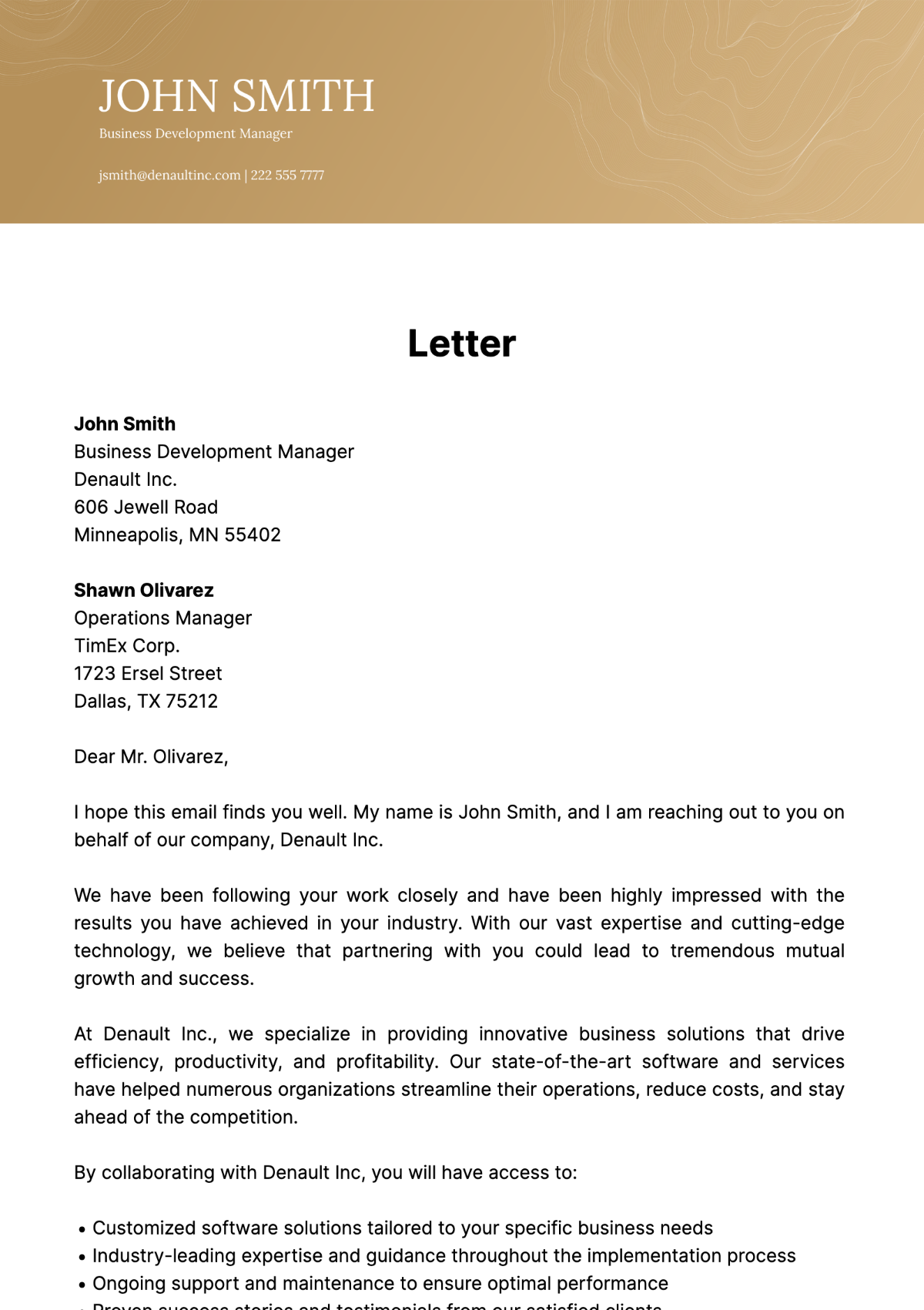 Letter  Template - Edit Online & Download