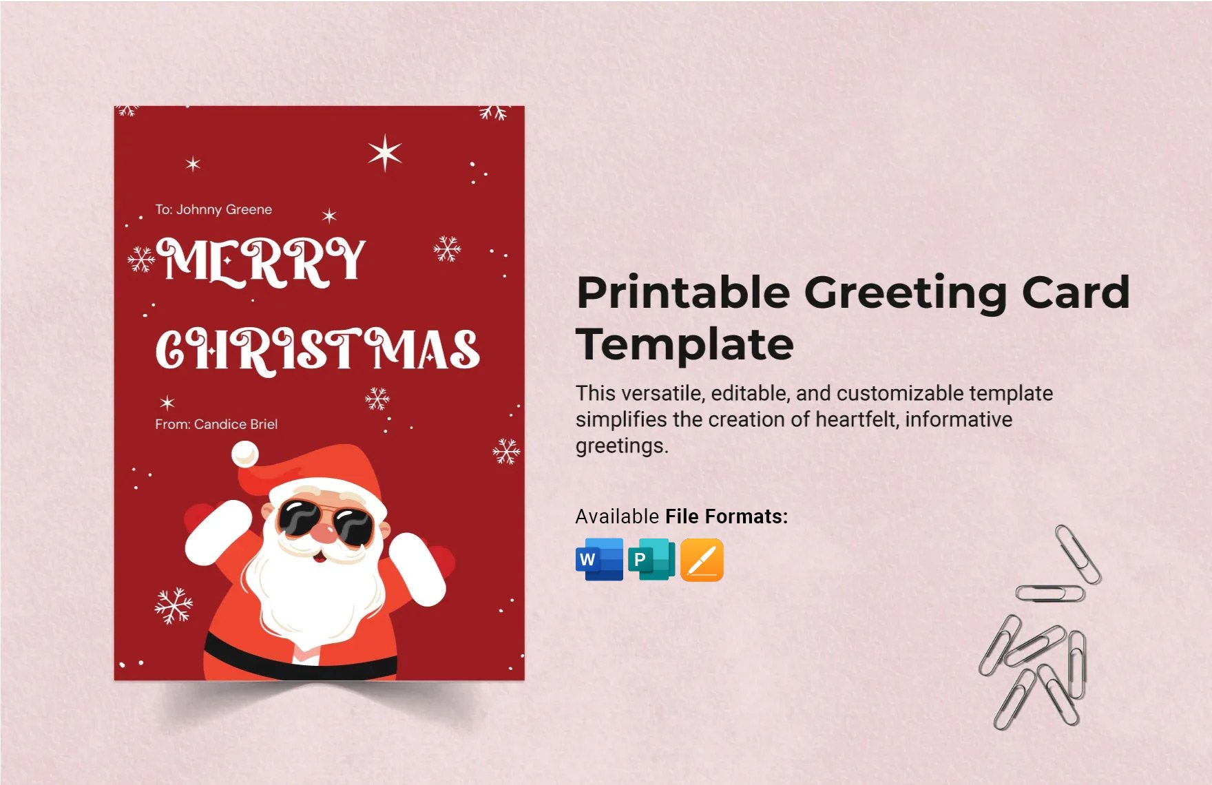 Free Printable Greeting Card Template in Word, Apple Pages, Publisher