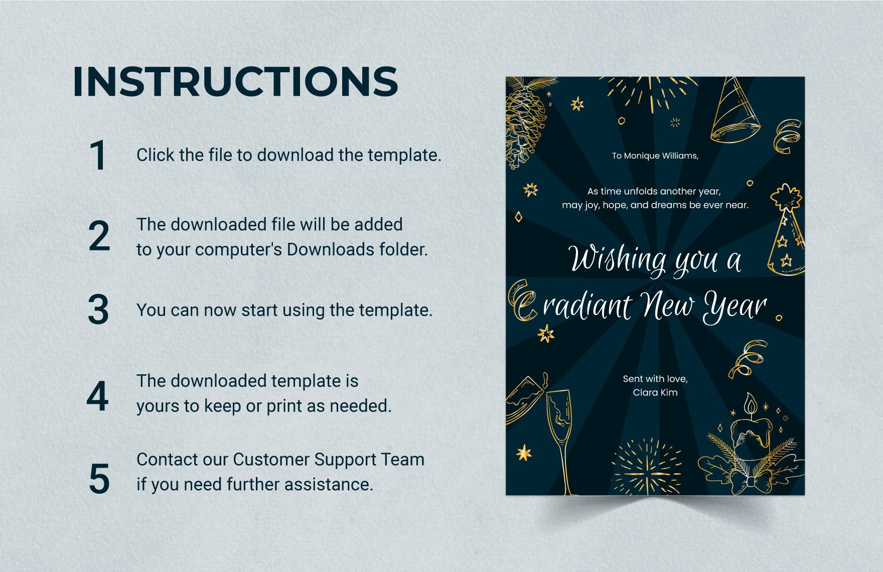 New Year Greeting Card Template