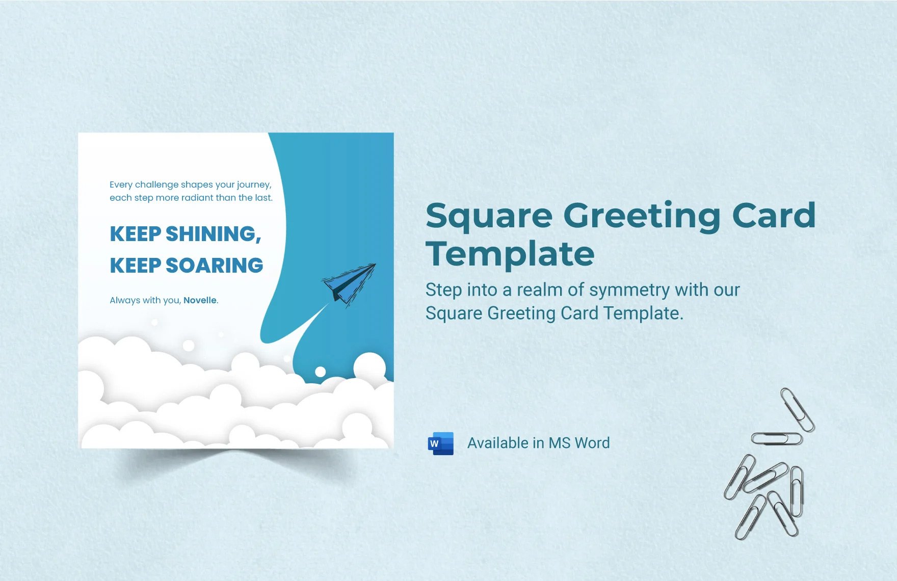 Square Greeting Card Template in Word