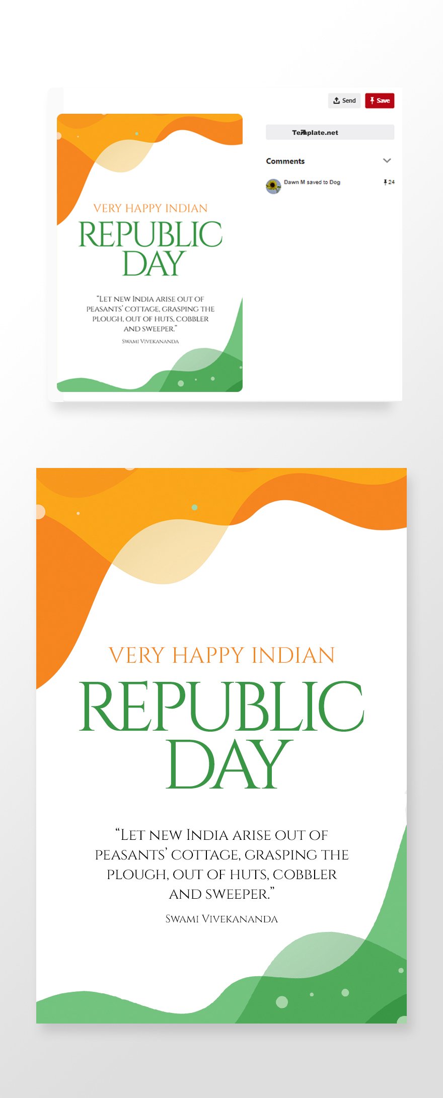 Free Republic Day Pinterest Pin Template in PSD