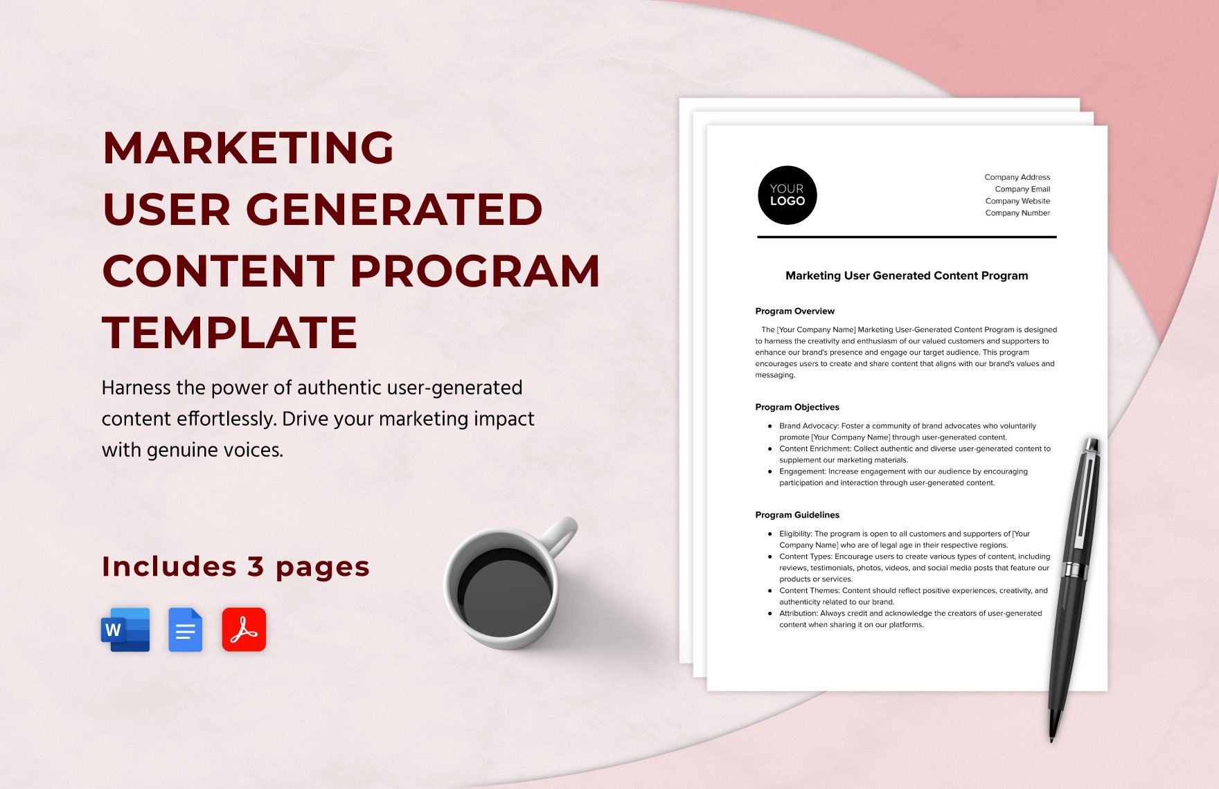 Marketing User Generated Content Program Template in Word, Google Docs, PDF