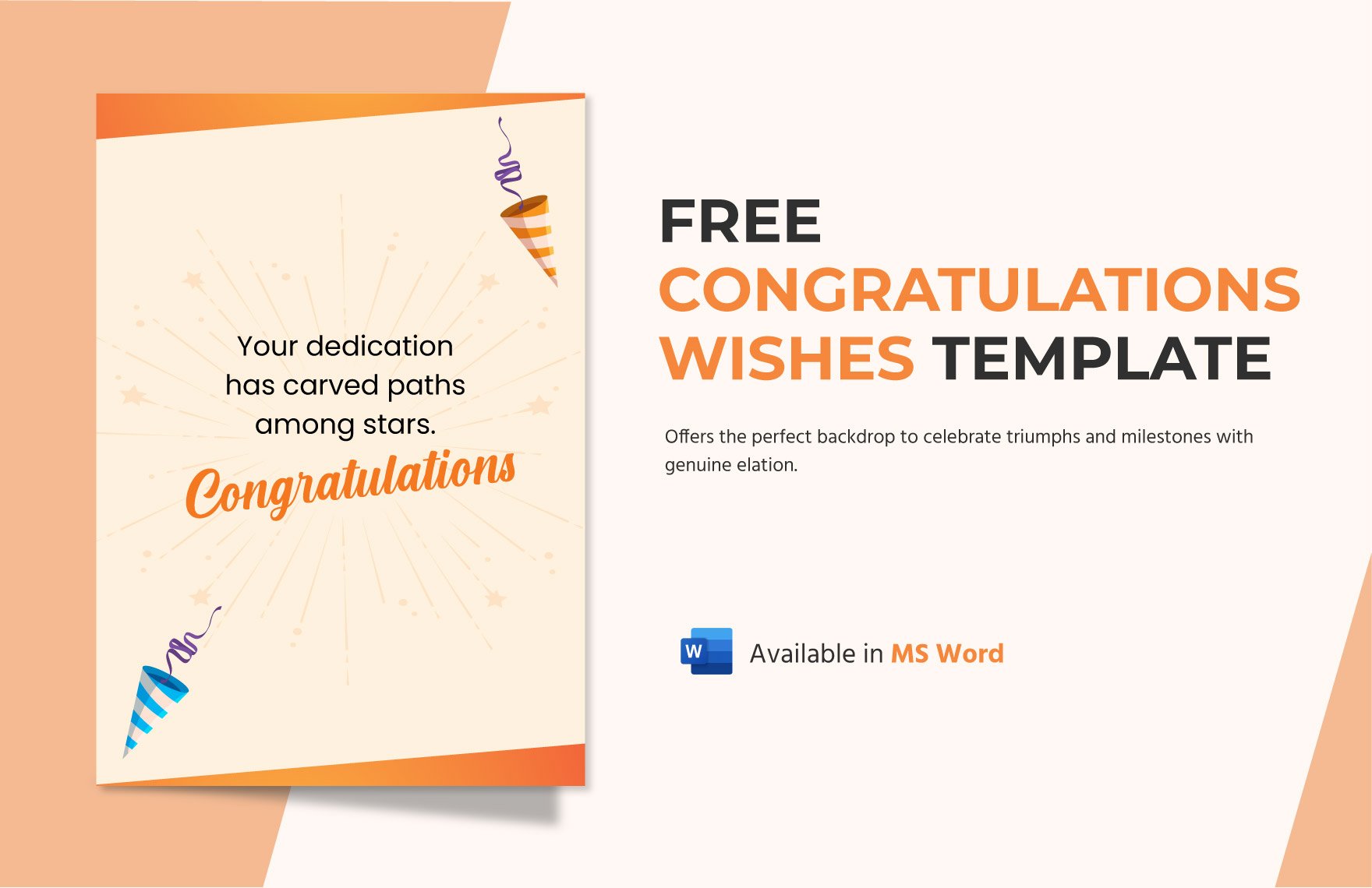 Free Congratulations Wishes Template in Word
