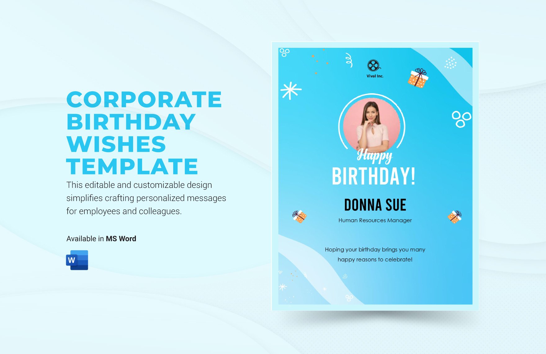 Free Corporate Birthday Wishes Template in Word