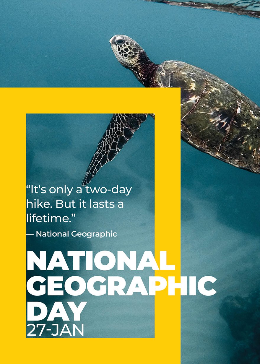 Free National Geographic Day Greeting Card Template PSD