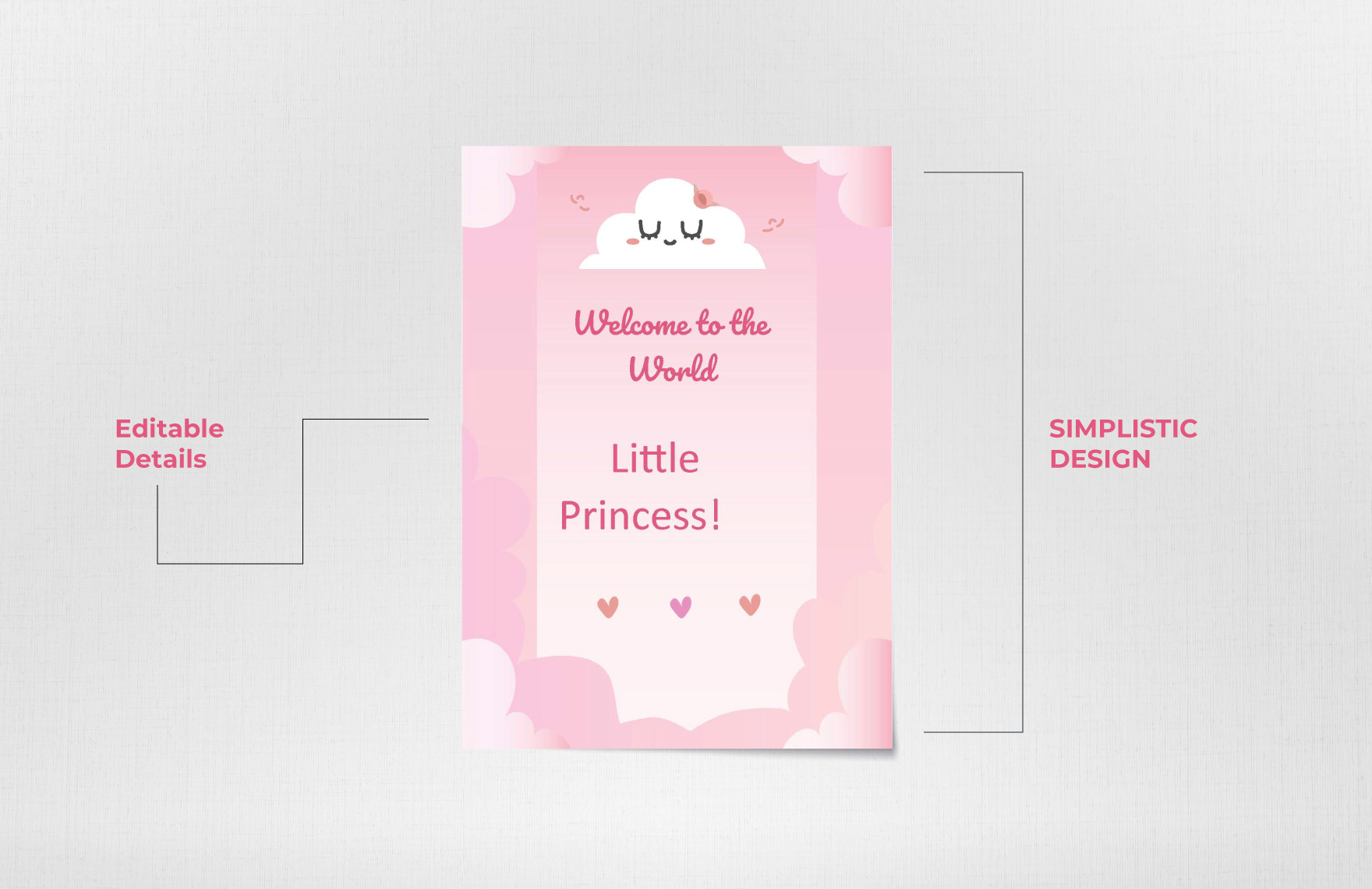 Printable Baby Girl Wishes Template