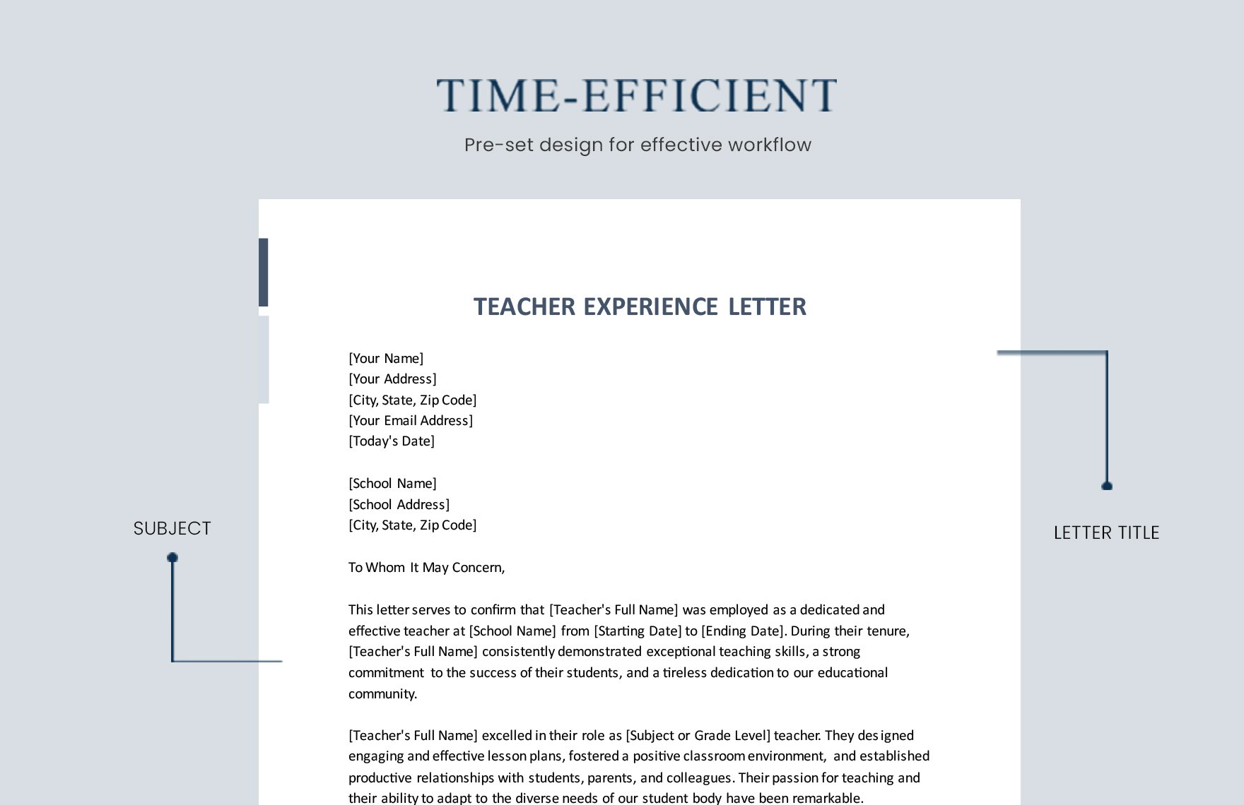 Teacher Experience Letter