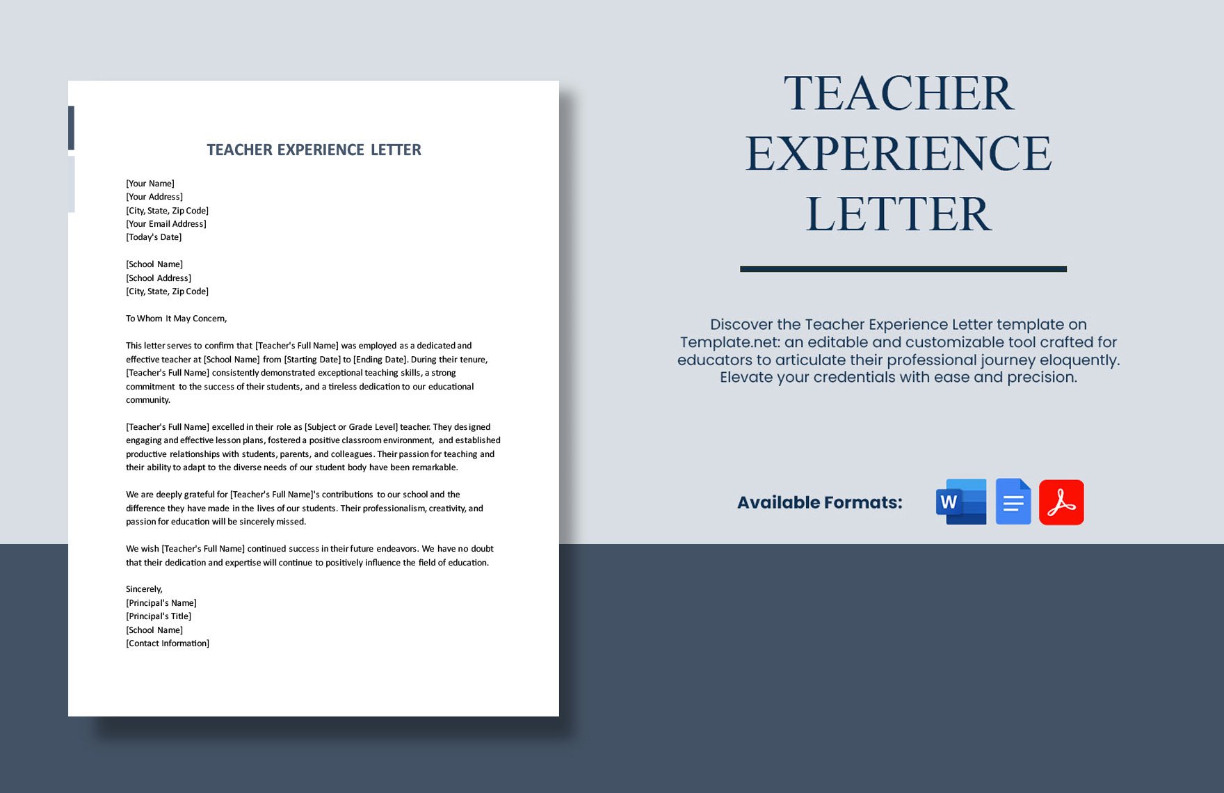 Free Teacher Experience Letter in Word, Google Docs, PDF