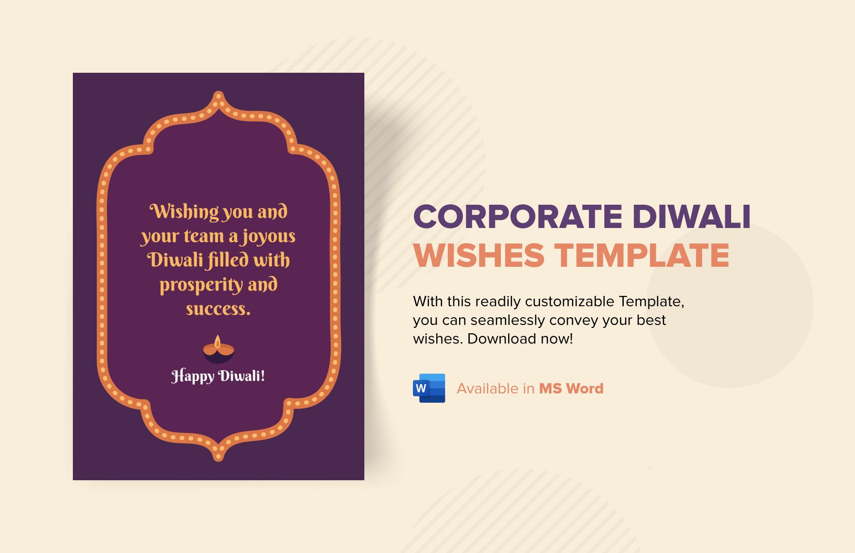 Corporate Diwali Wishes Template