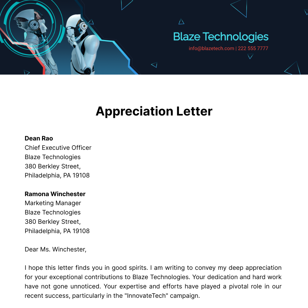 Appreciation Letter  Template - Edit Online & Download