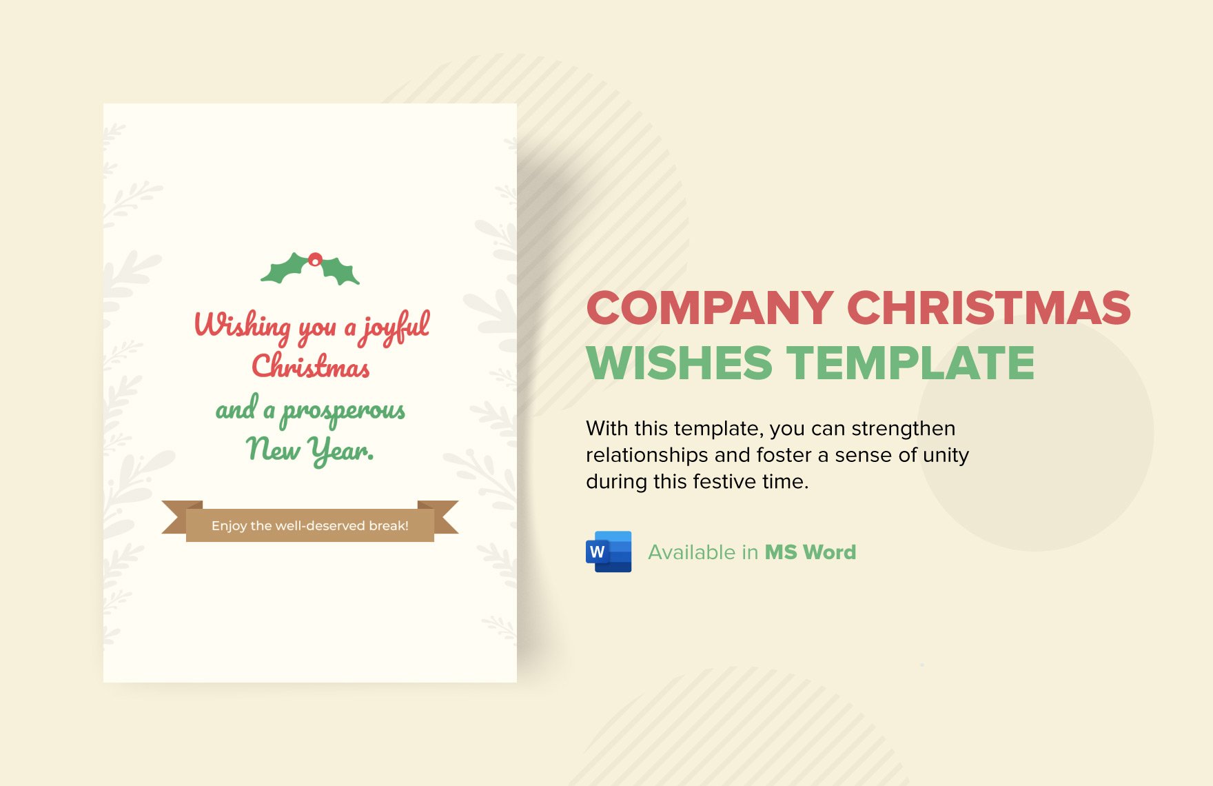 Company Christmas Wishes Template