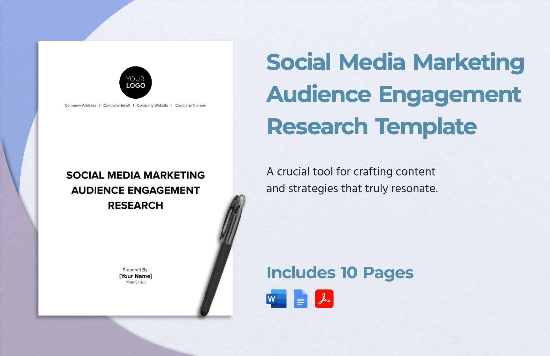Social Media Marketing Audience Engagement Research Template in Word, Google Docs, PDF