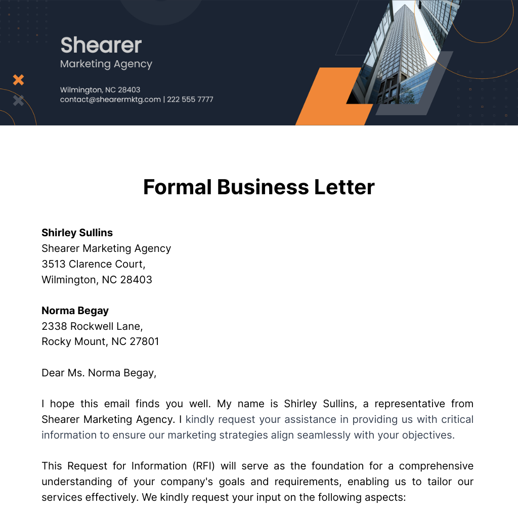 Formal Business Letter  Template - Edit Online & Download