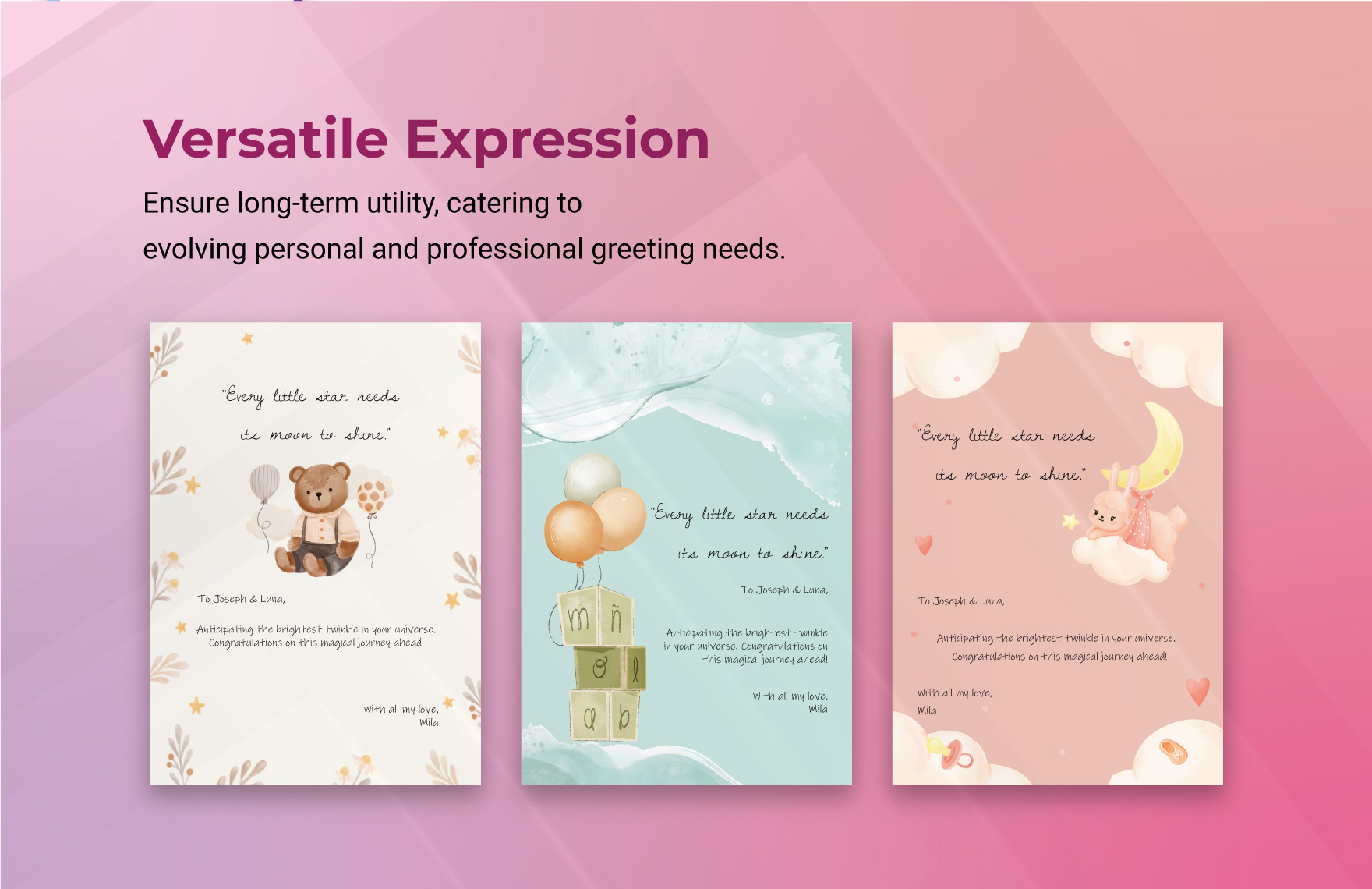 Baby Shower Greeting Card Template
