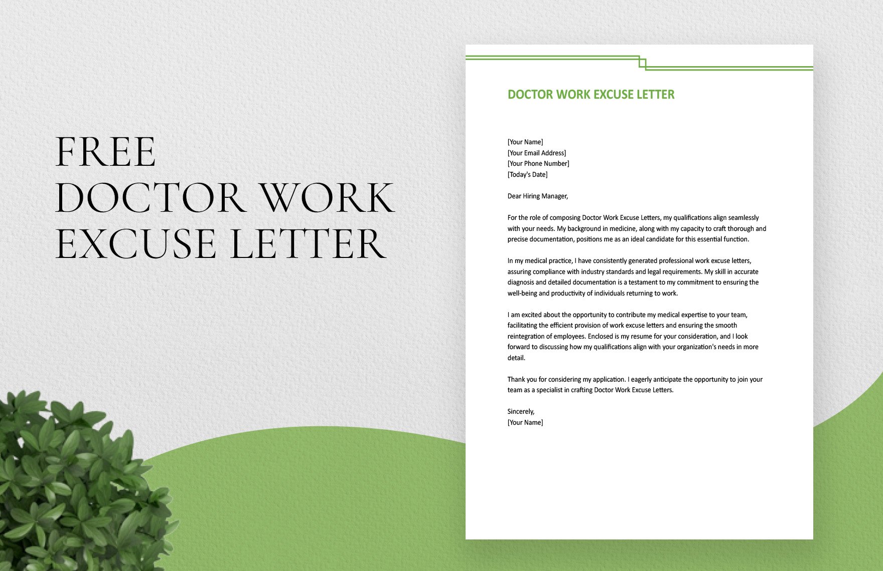 Doctor Work Excuse Letter