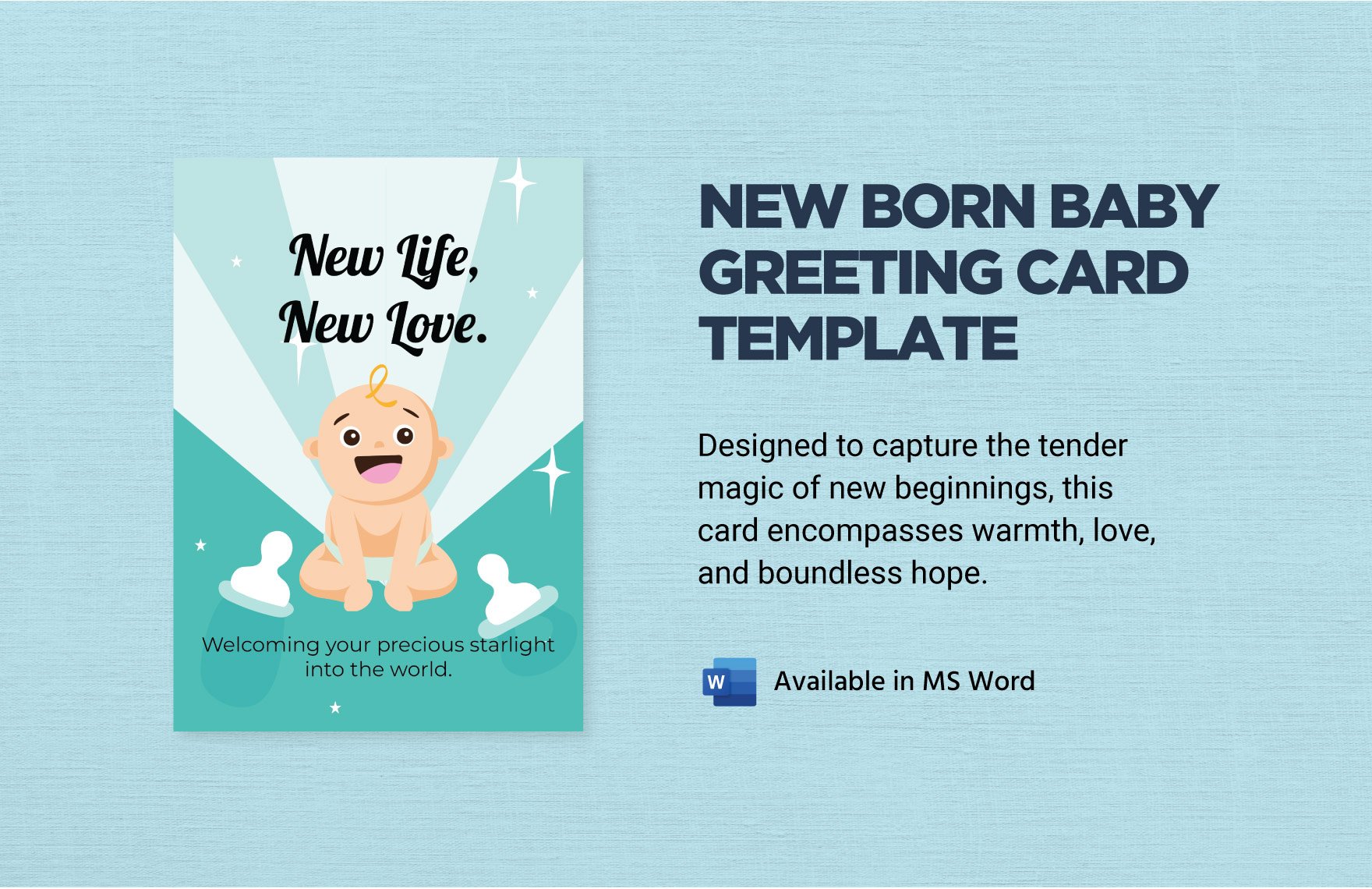 Free New Born Baby Greeting Card Template in Word