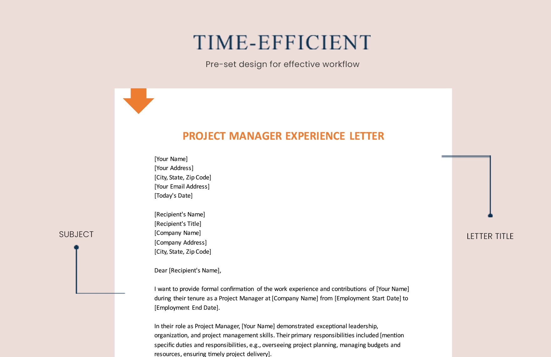 Project Manager Experience Letter