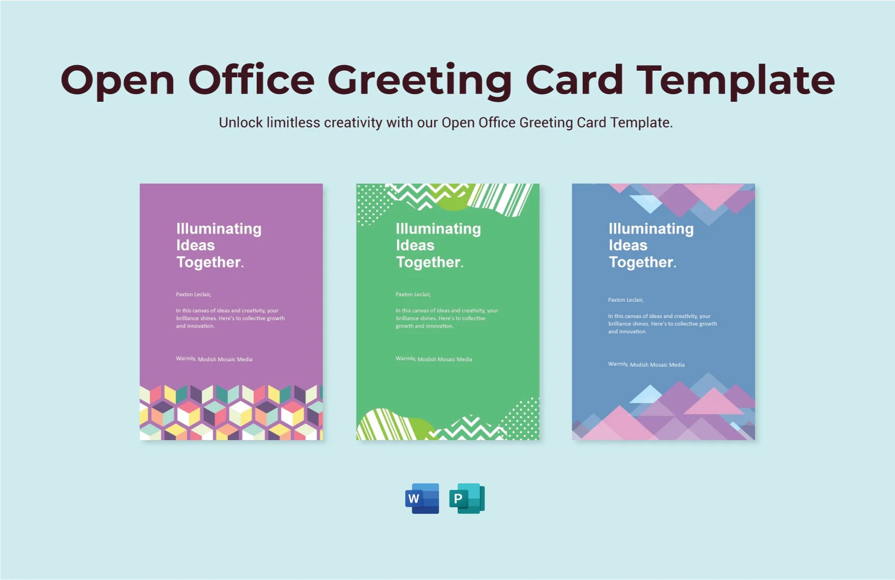Open Office Greeting Card Template