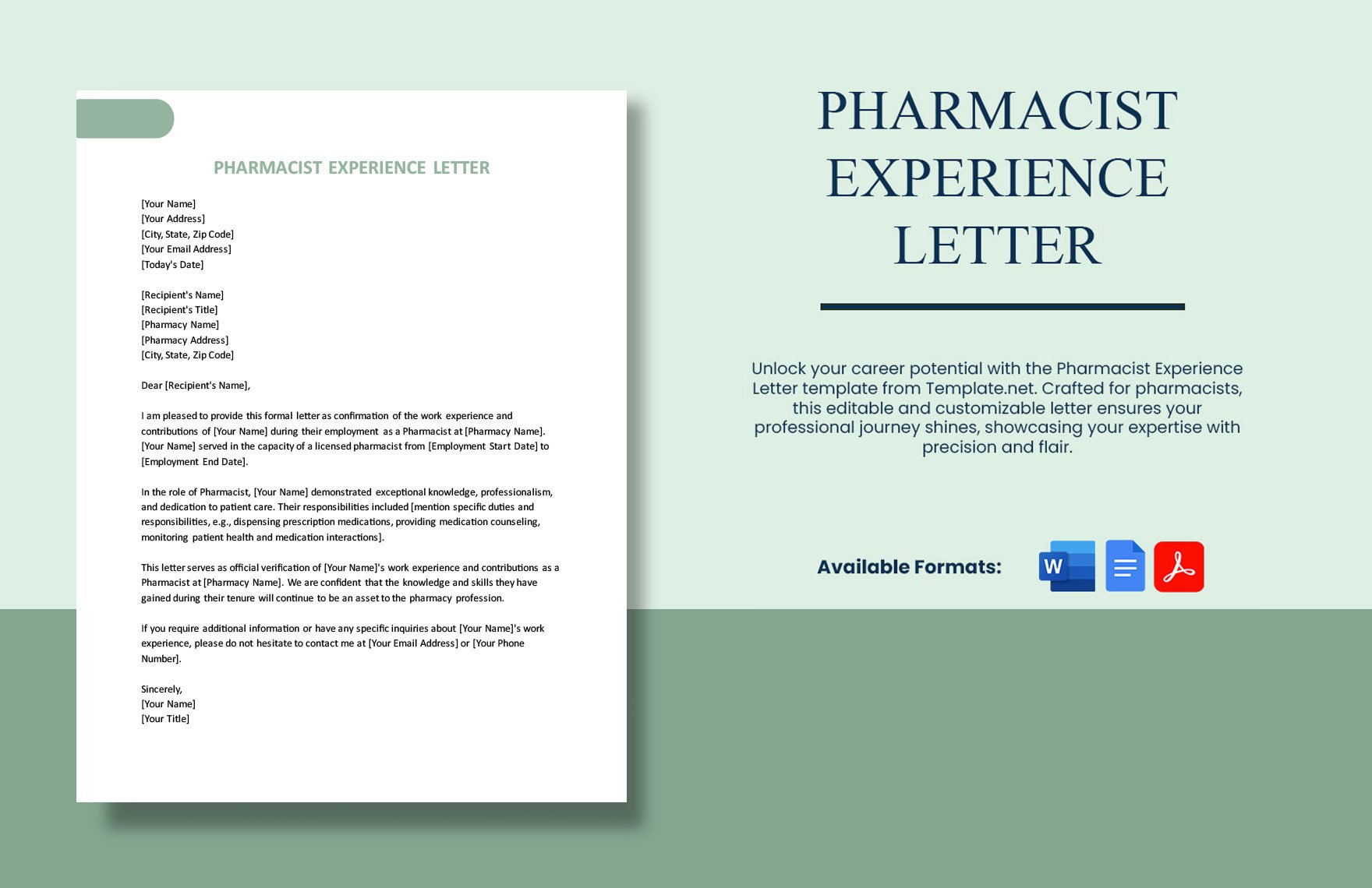 Free Pharmacist Experience Letter