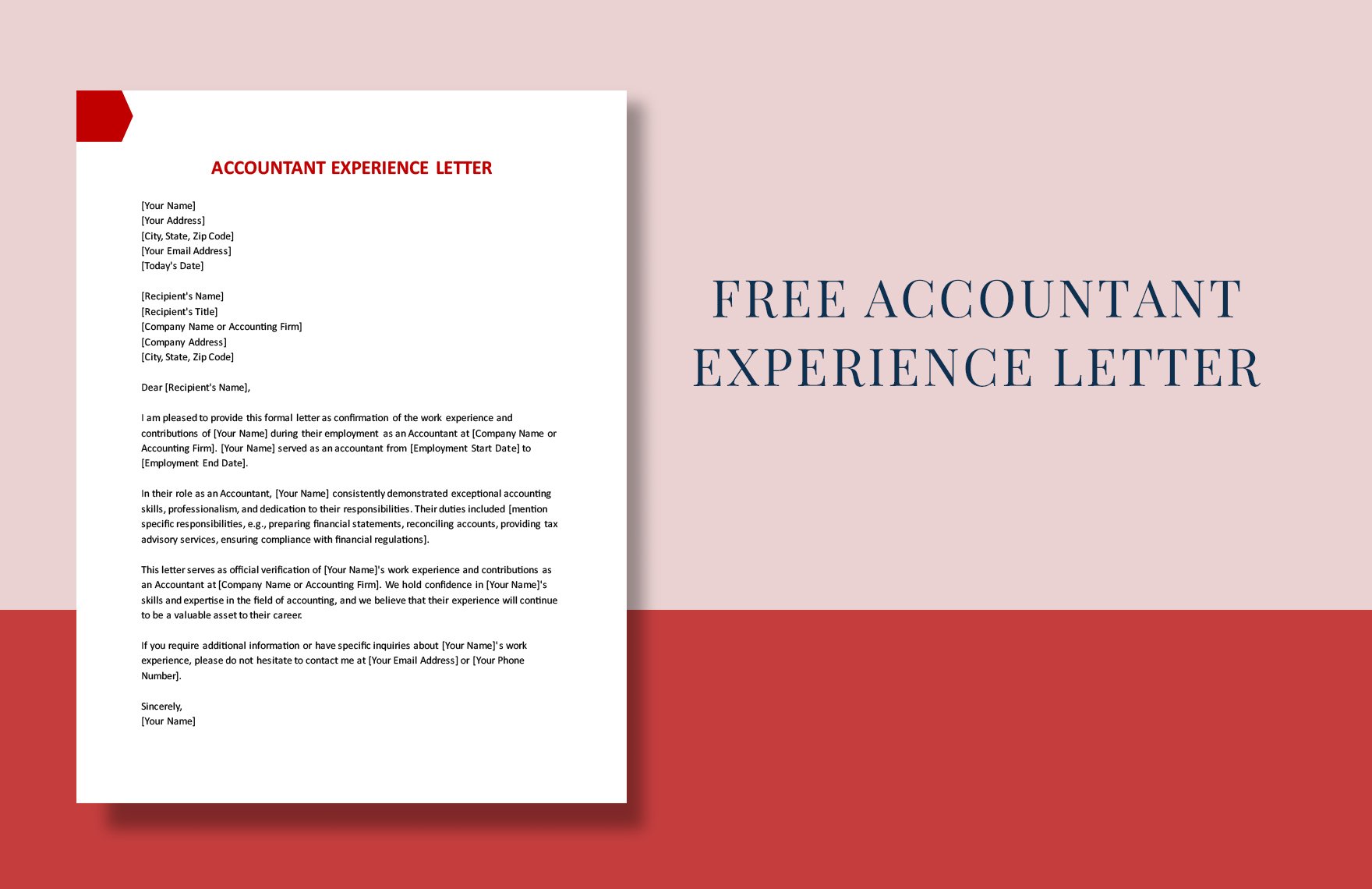 Accountant Experience Letter