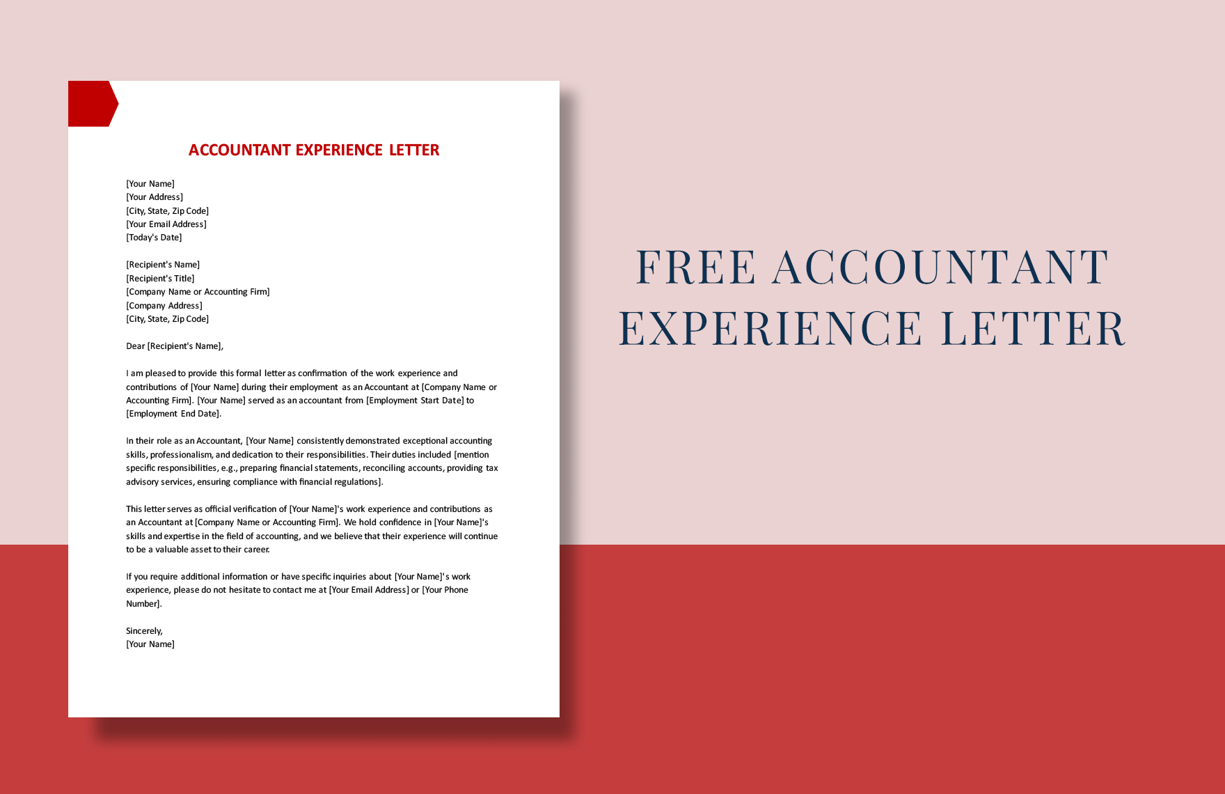 Accountant Experience Letter In MS Word Portable Documents GDocsLink 