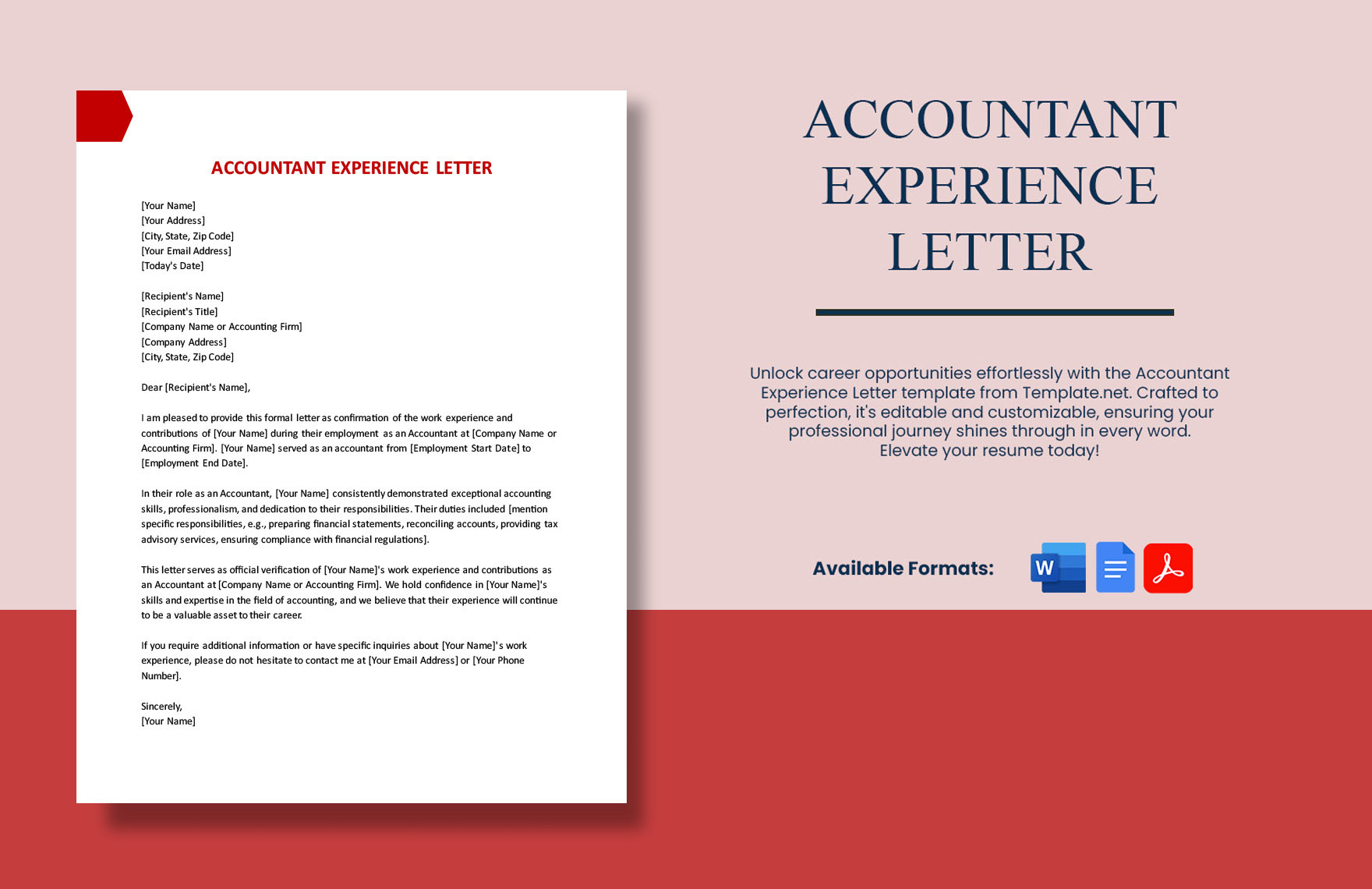 Accountant Experience Letter in Word, PDF, Google Docs - Download | Template.net