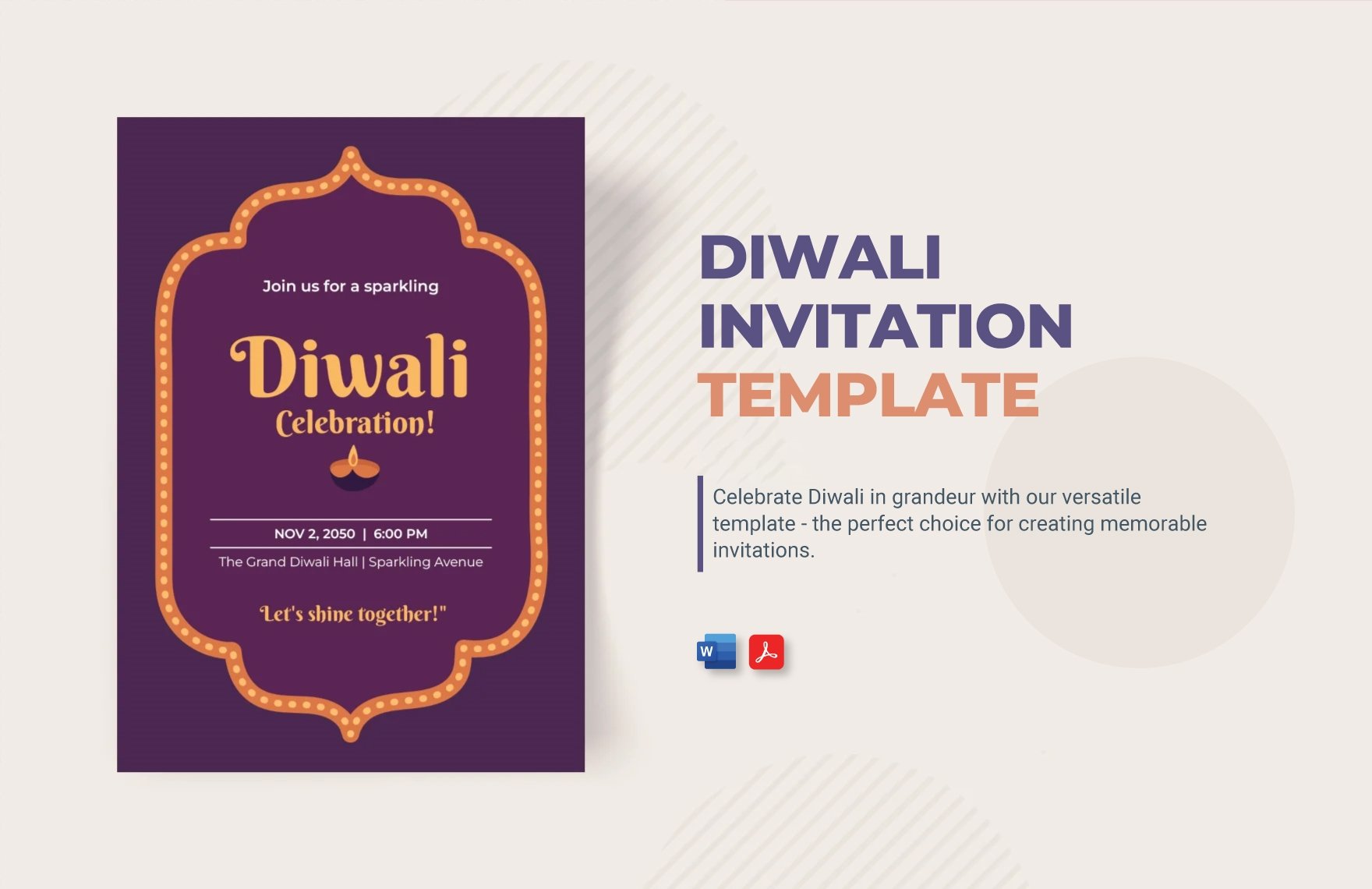 Free Diwali Invitation Template in Word, PDF