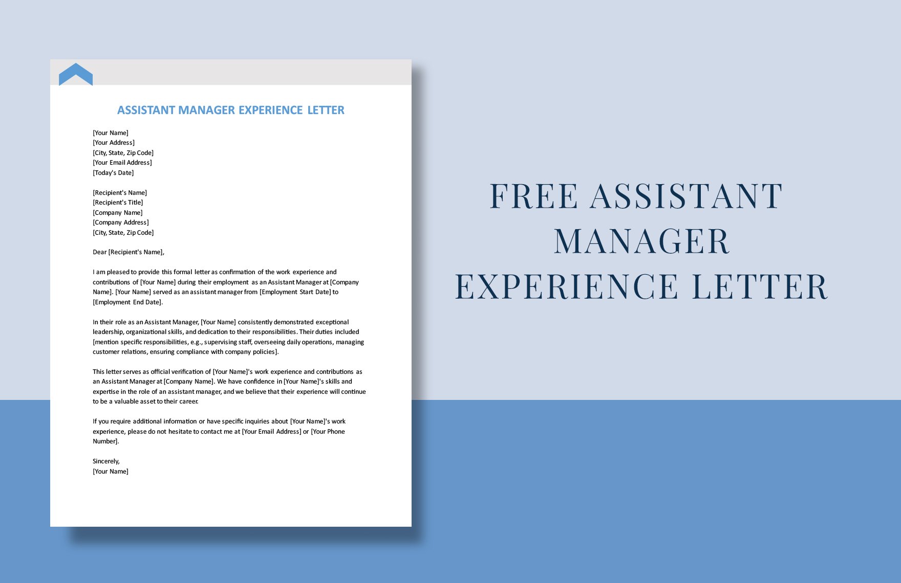 Assistant Manager Experience Letter