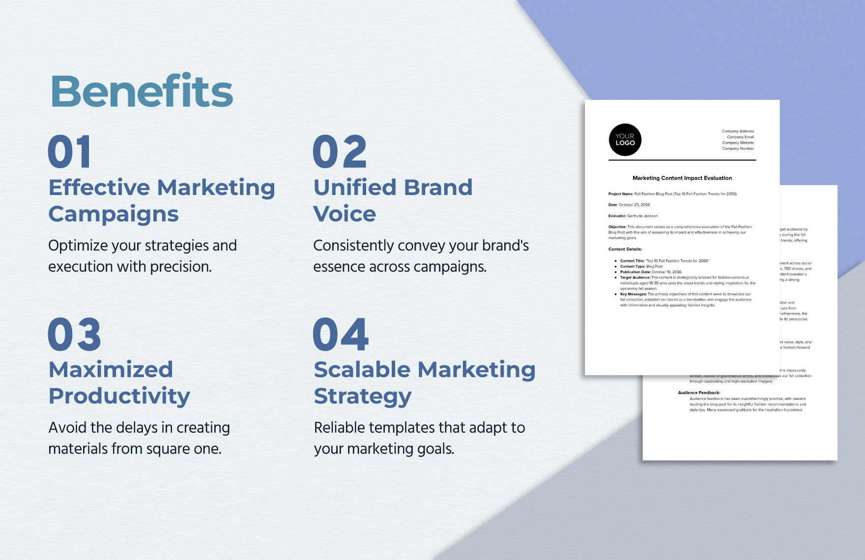 Marketing Content Impact Evaluation Template