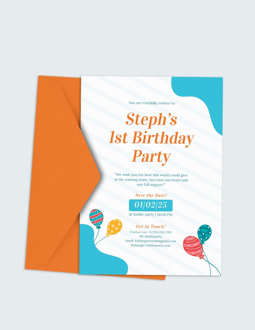 Free 1st Birthday Invitation Template Download in Word, Google Docs