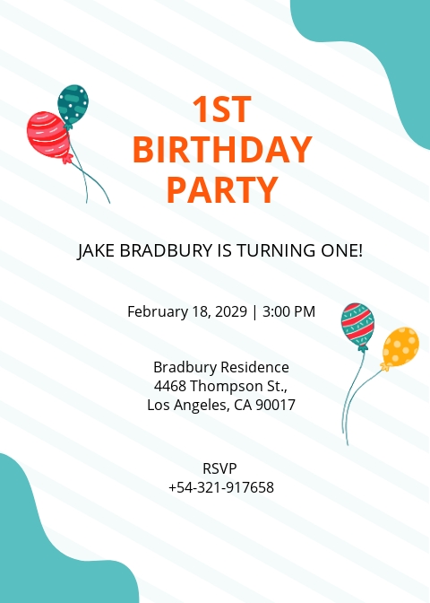 Simple Birthday Invitation Card In Ms Word Bios Pics